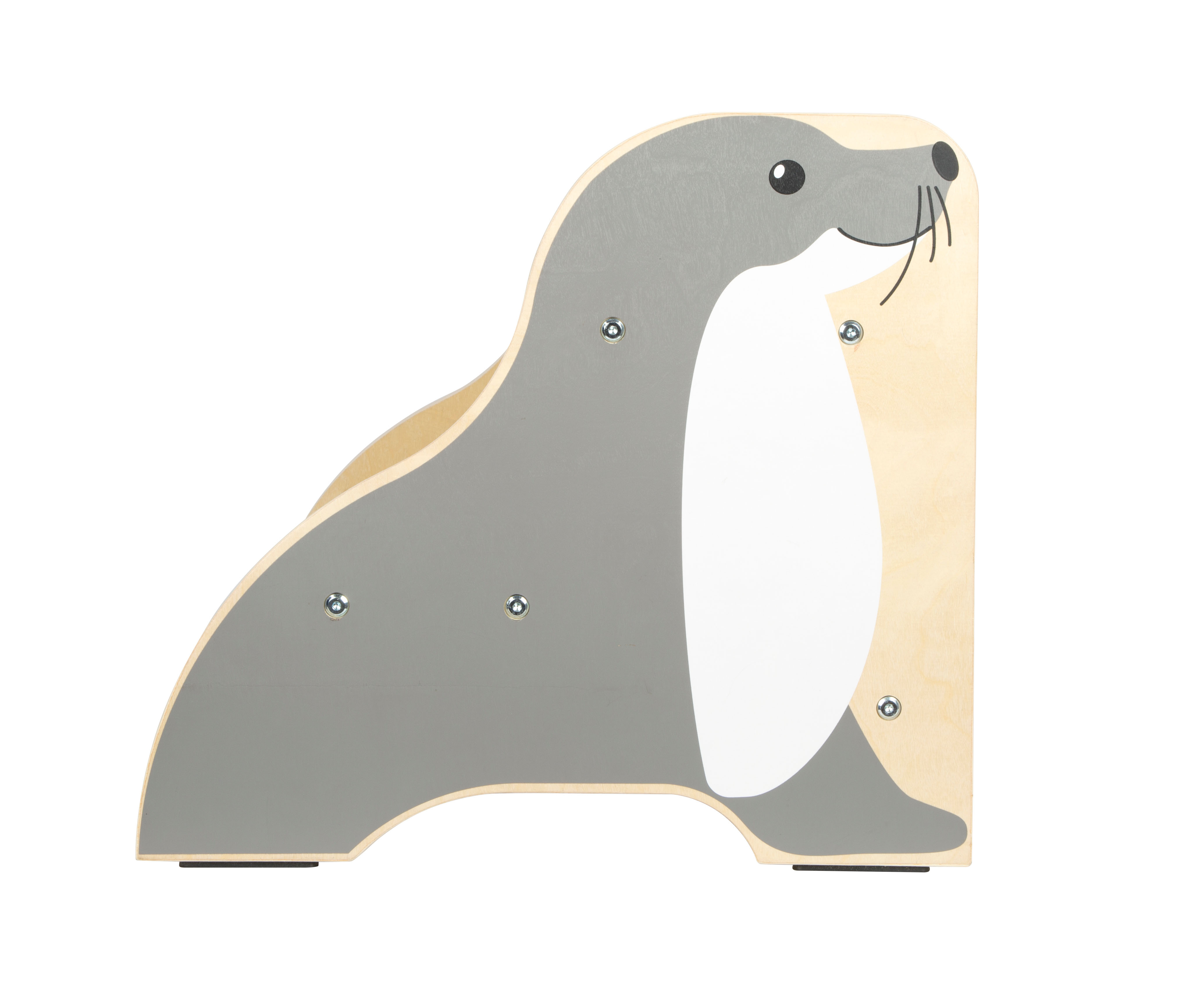 Holztritthocker im Seehund-Design