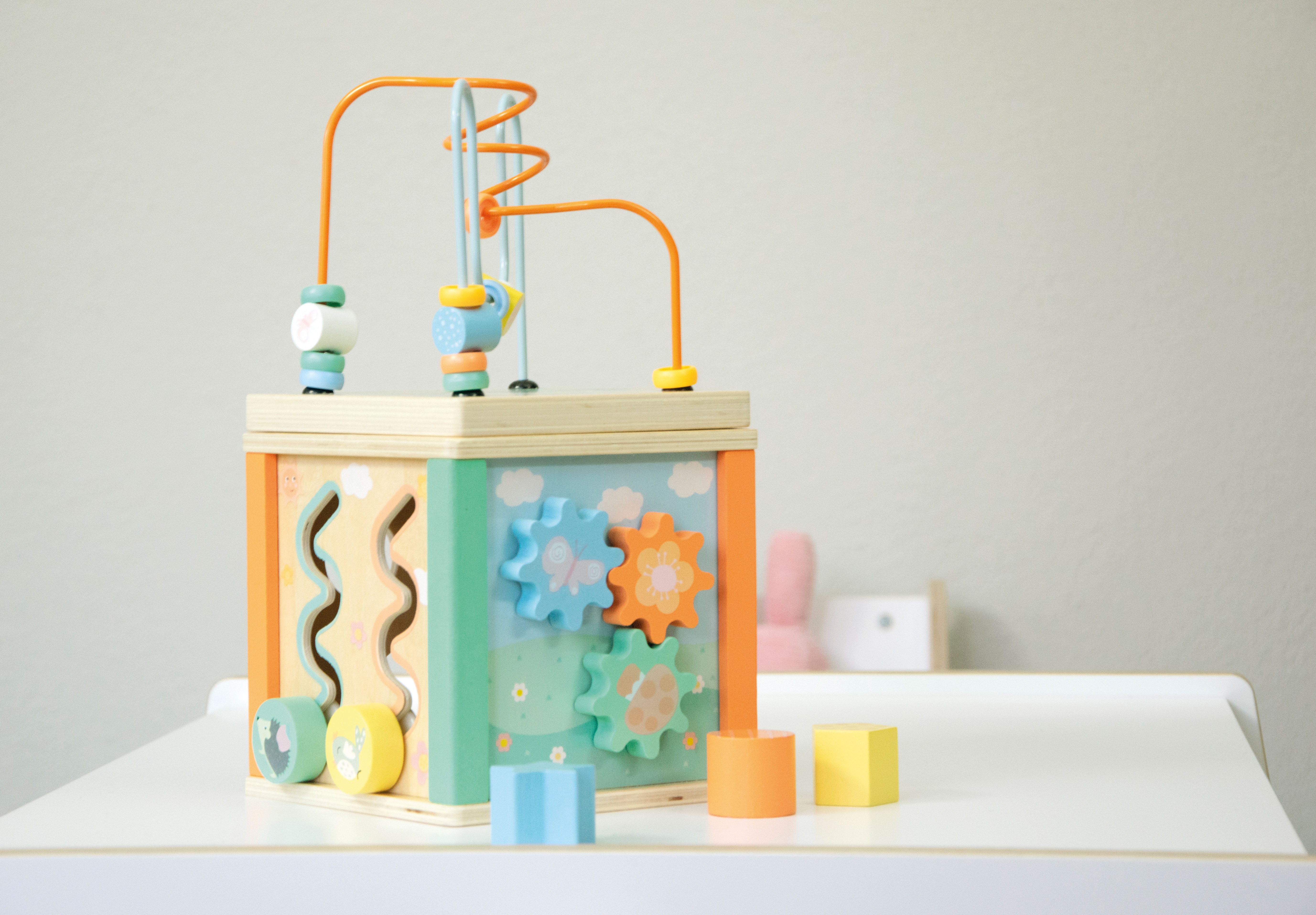 Motorikwürfel Pastell für Kinder