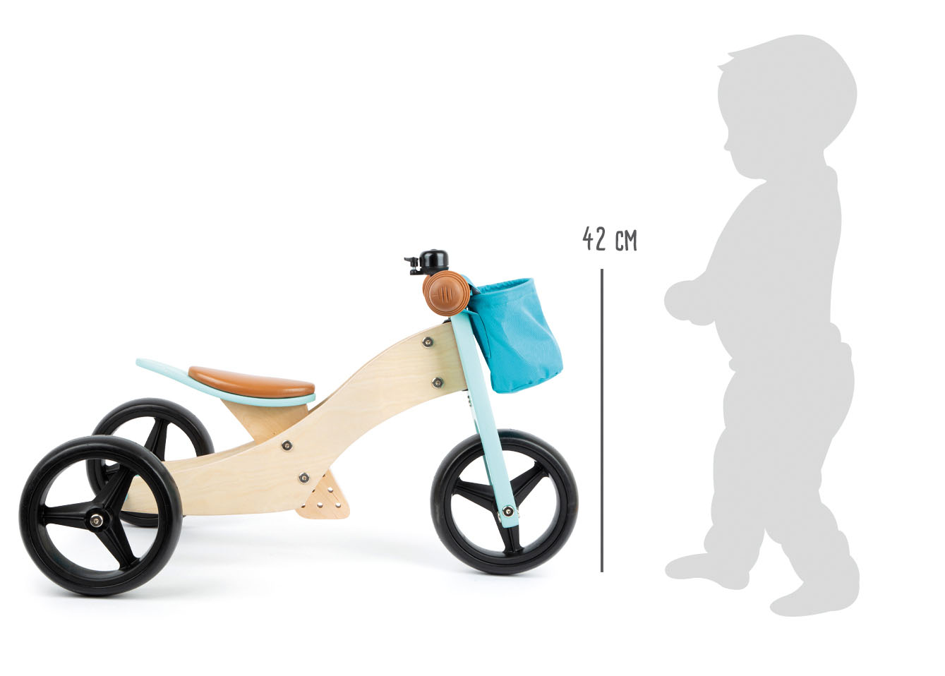 Laufrad und -dreirad Türkis für Kinder