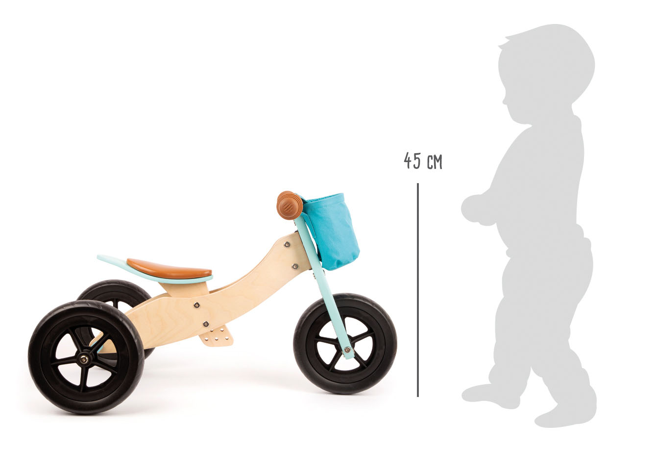 Laufrad und -dreirad Maxi Türkis für Kinder