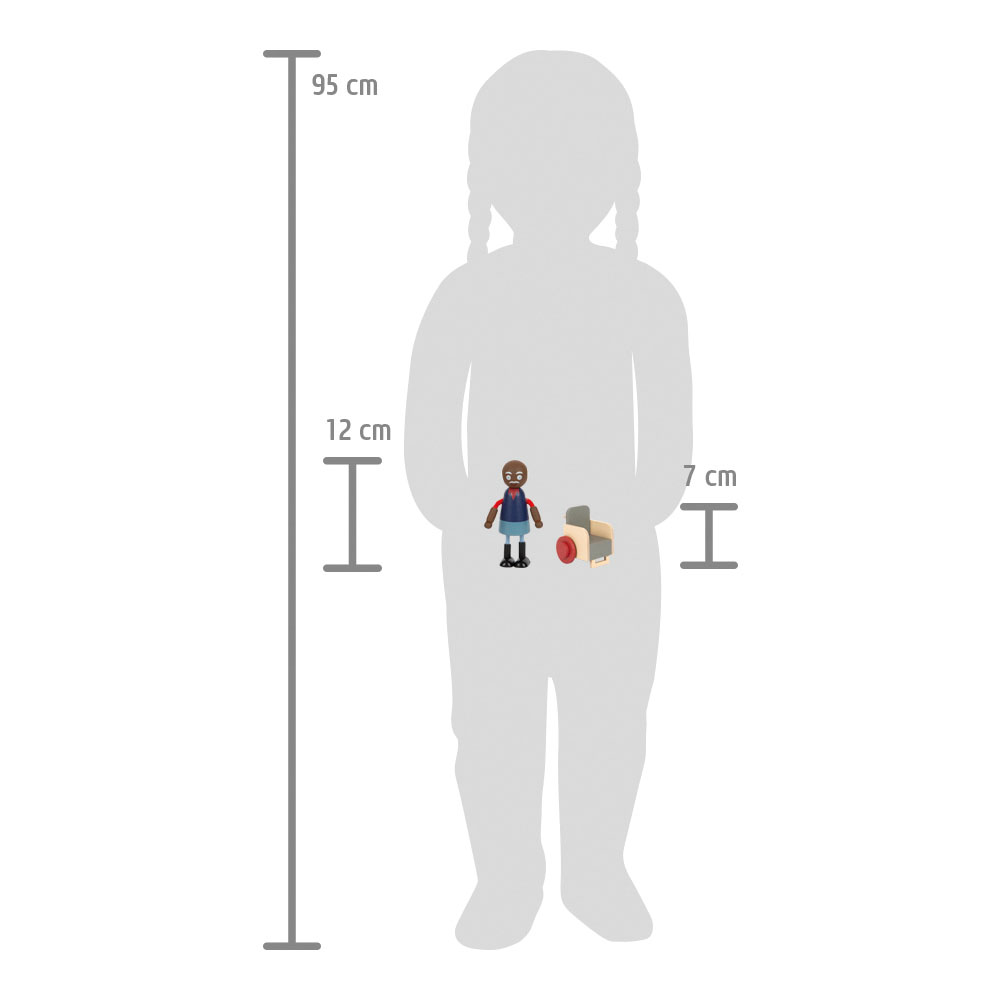 Biegepuppen-Familie mit Rollstuhl für Kinder