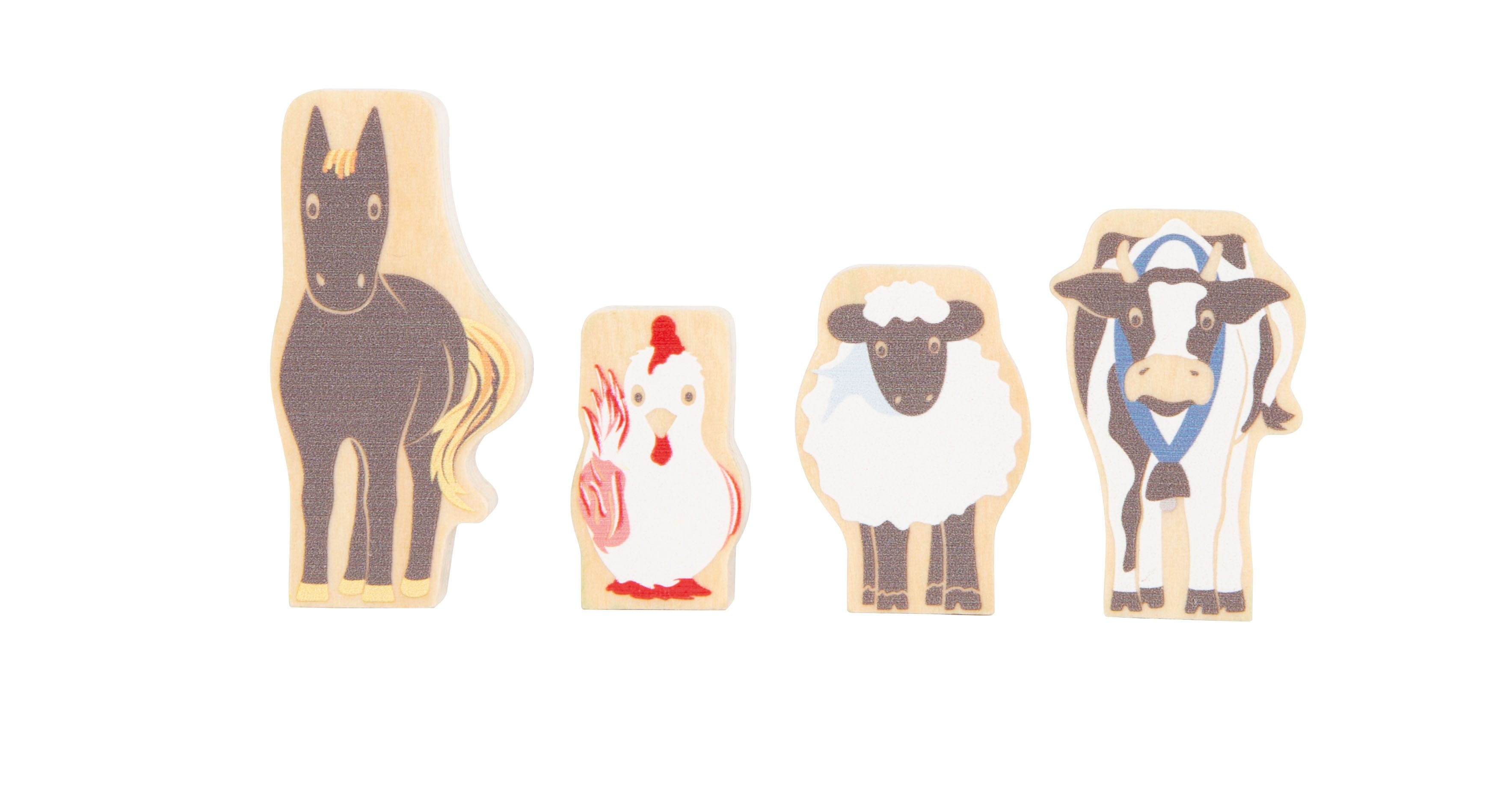 Hoftiere-Spielfiguren aus Holz