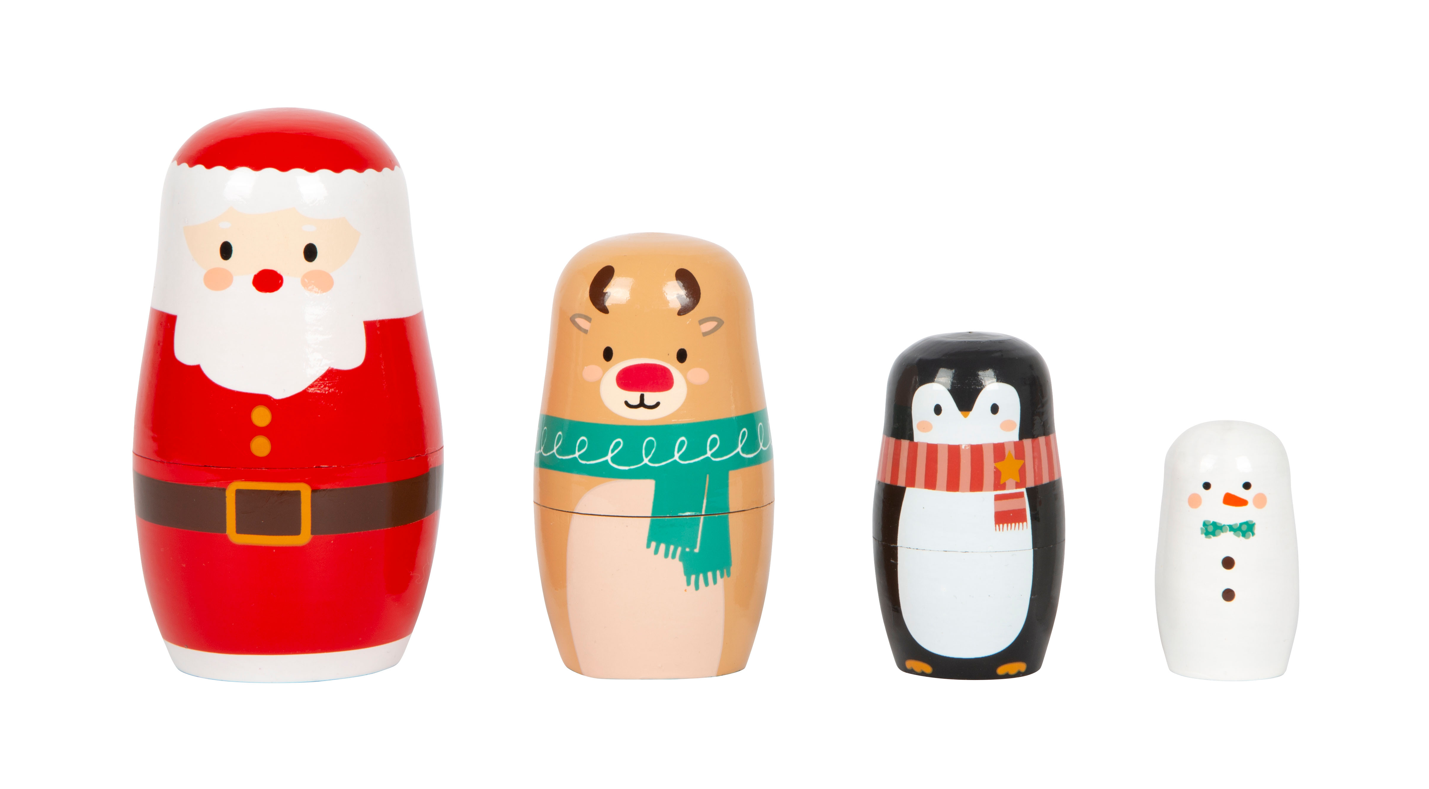 Größensortierung Matrjoschka-Figuren Weihnachten