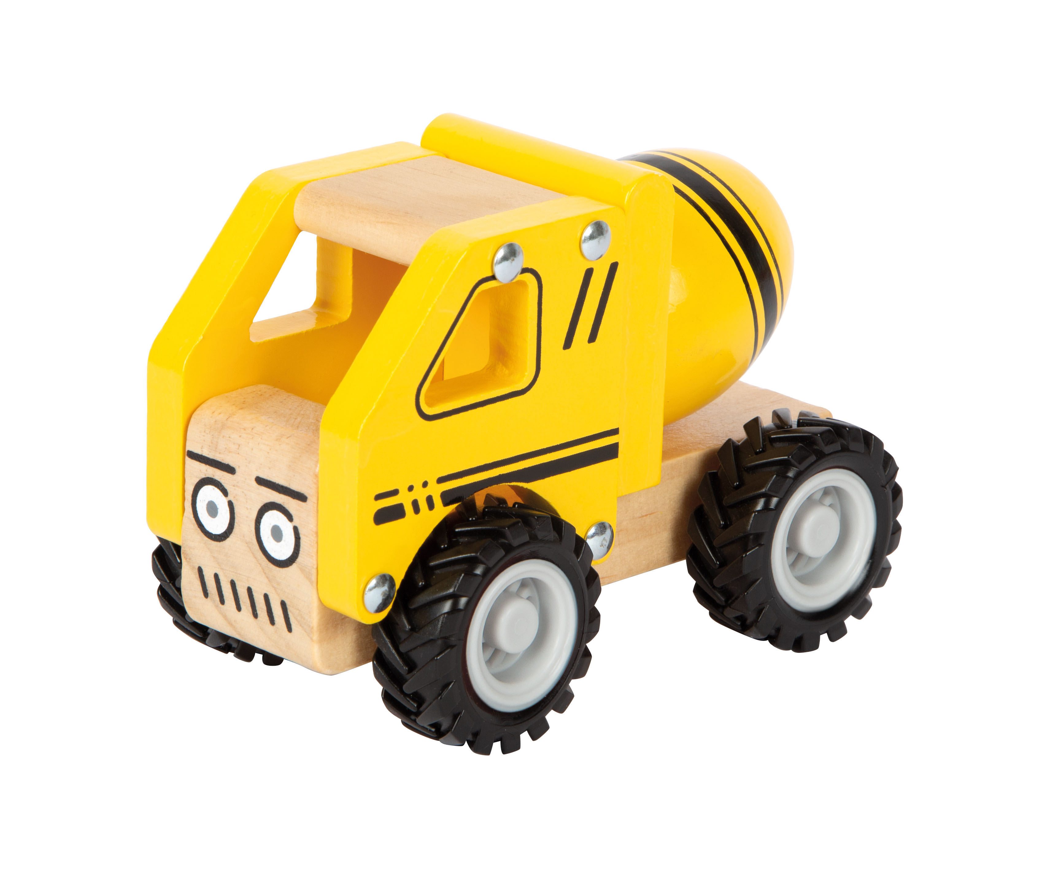 Holzspielzeug, Bausteinauto, Gelb, Kranwagen, Holzspielzeugauto