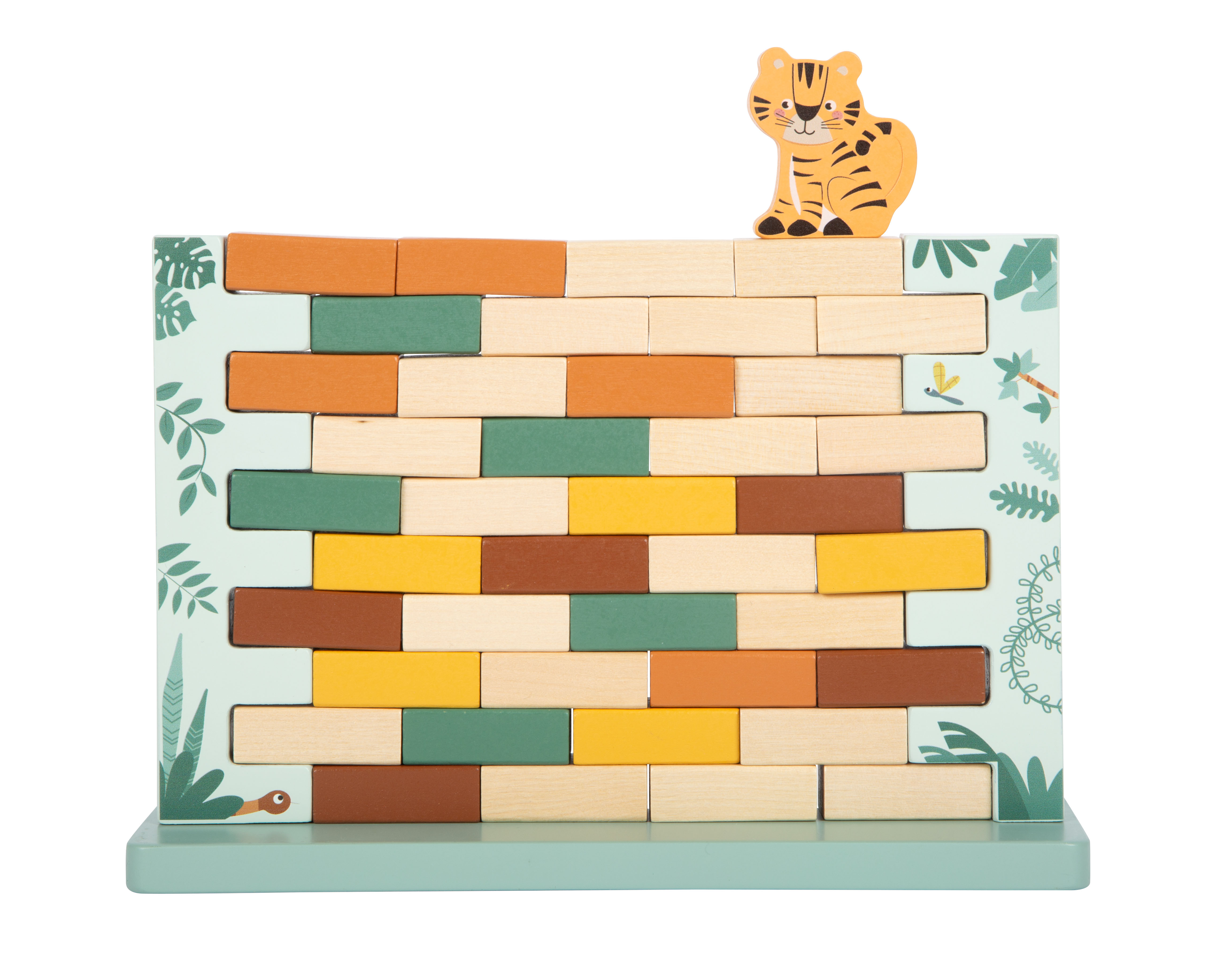 Wackelmauer mit Tiger-Spielsteinen aufgebaut