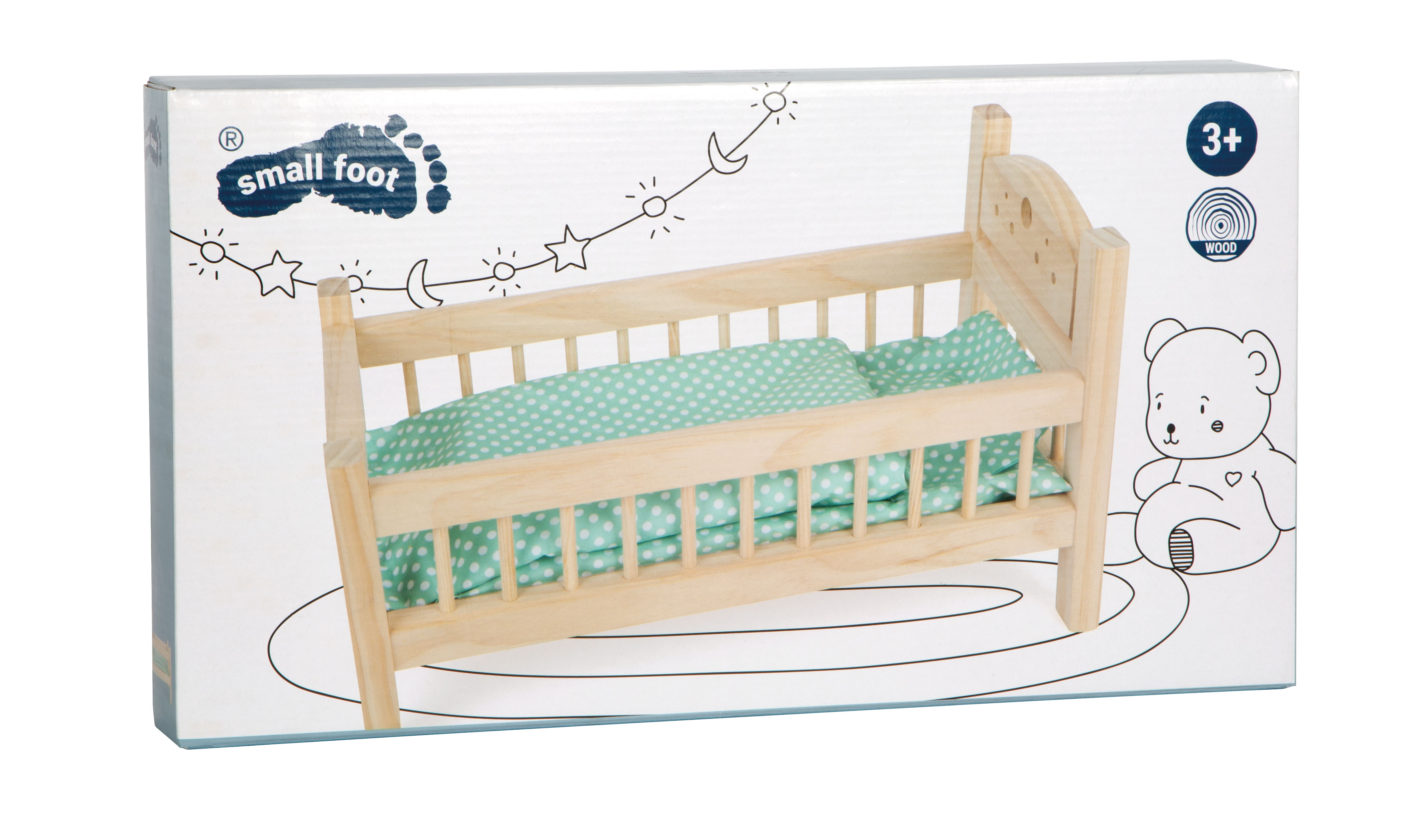 Puppenbett natur für Kinder