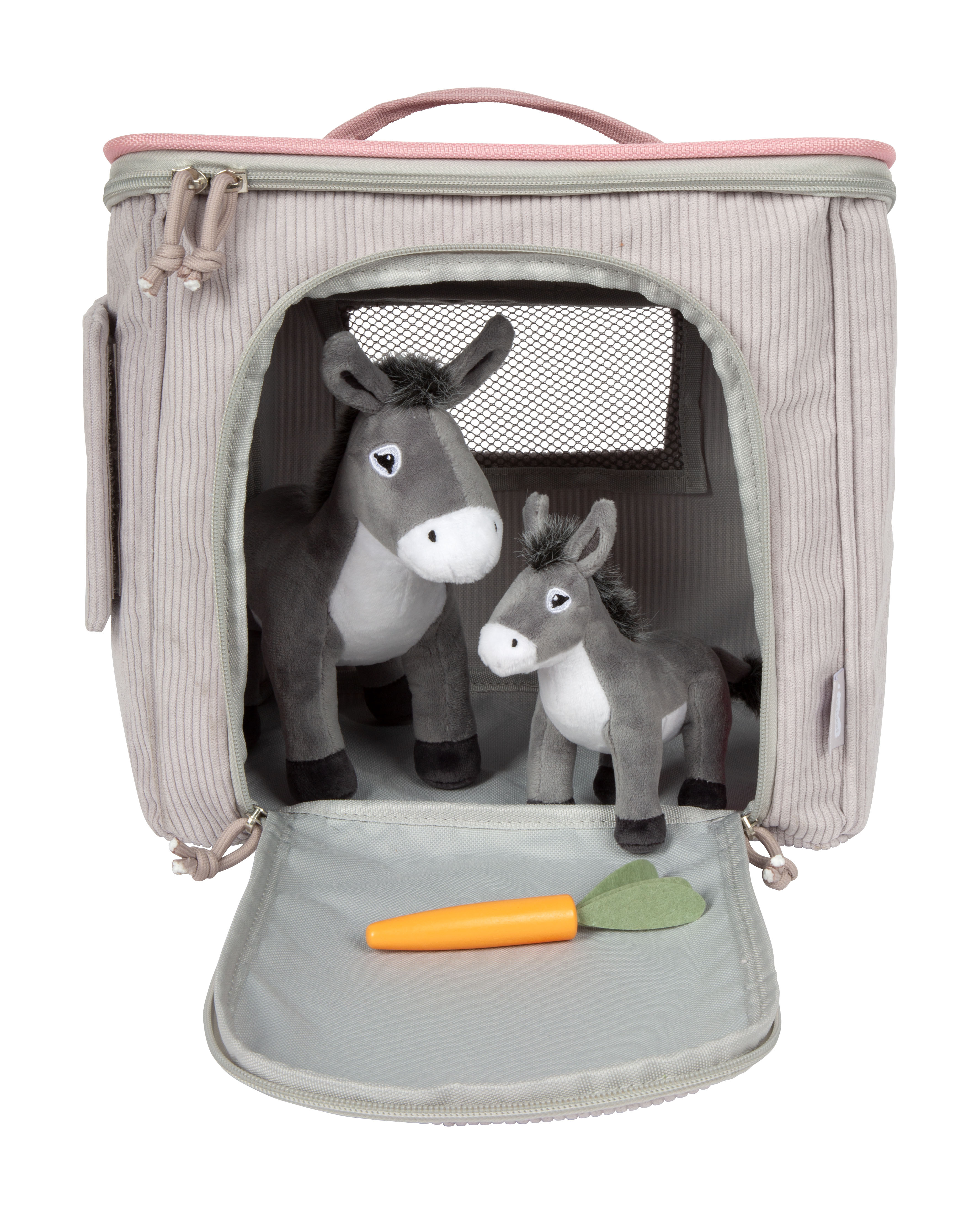 Spielset Esel mit Stall und kuschelnden Eselfiguren