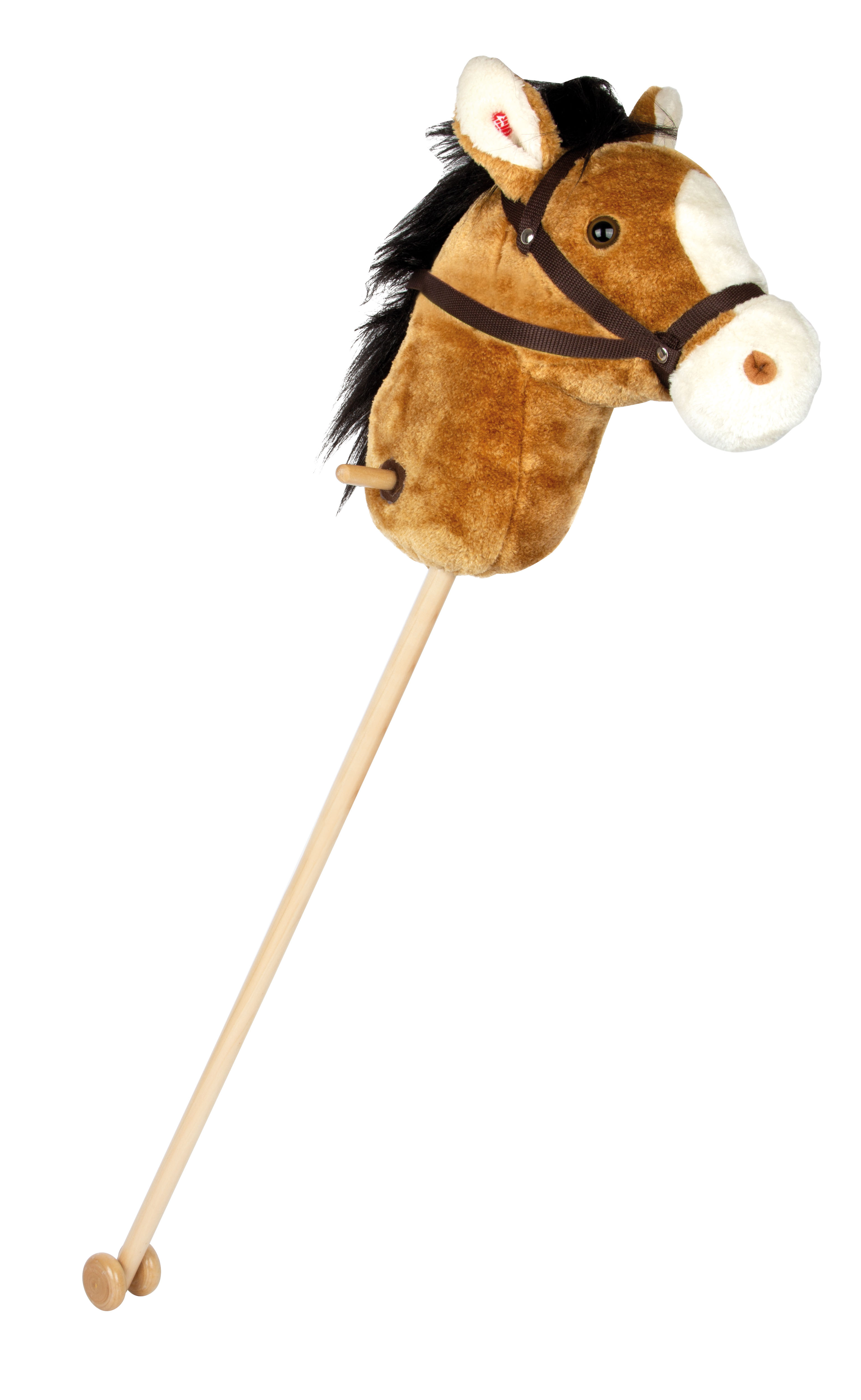 Braunes Steckenpferd mit Holzstab