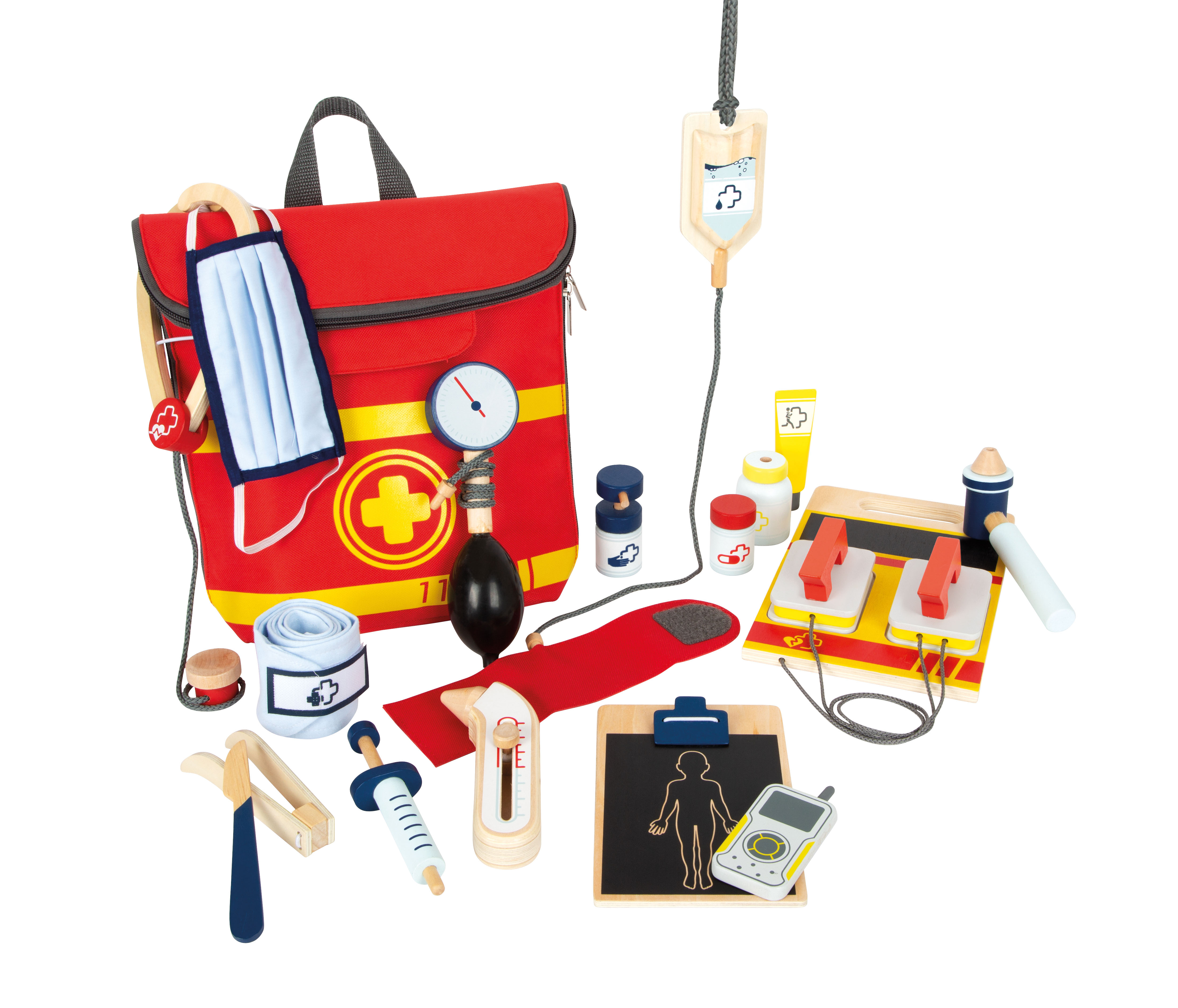 Notarzt-Rucksack zum Spielen mit viel Zubehör
