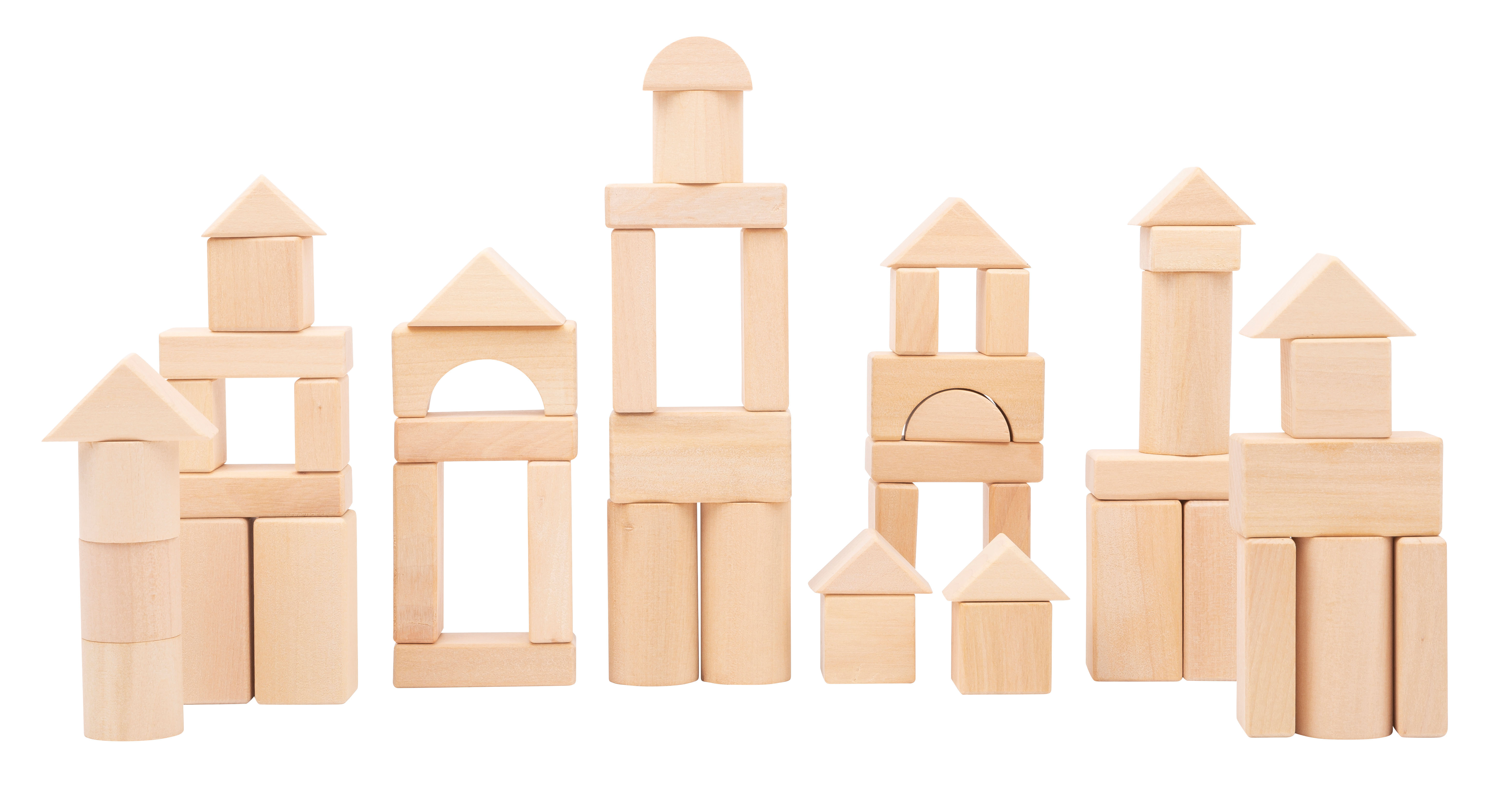 Holzbausteine Natur 50er-Pack im Beutel für Kinder