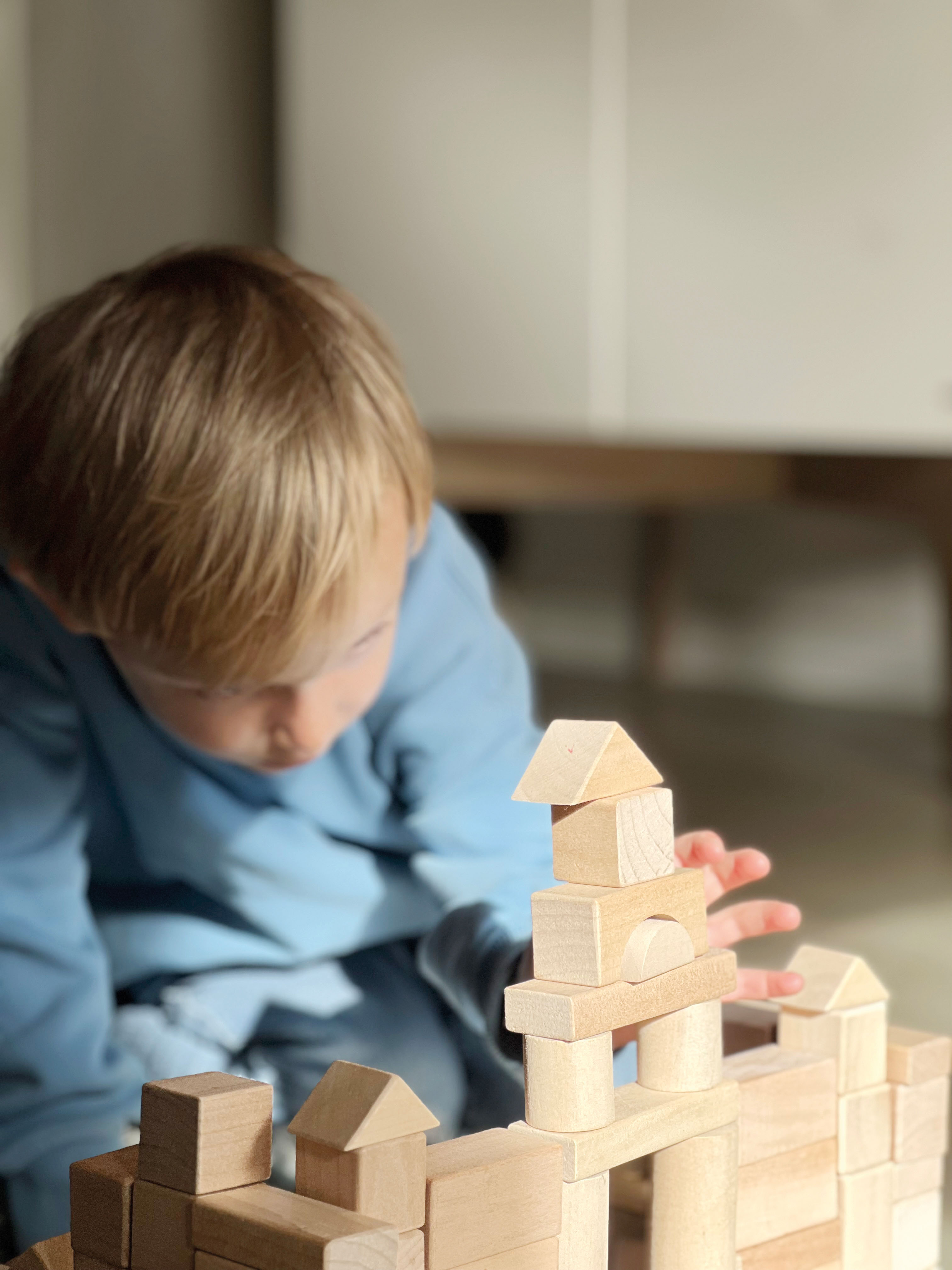 Holzbausteine Natur 100er-Pack im Beutel für Kinder