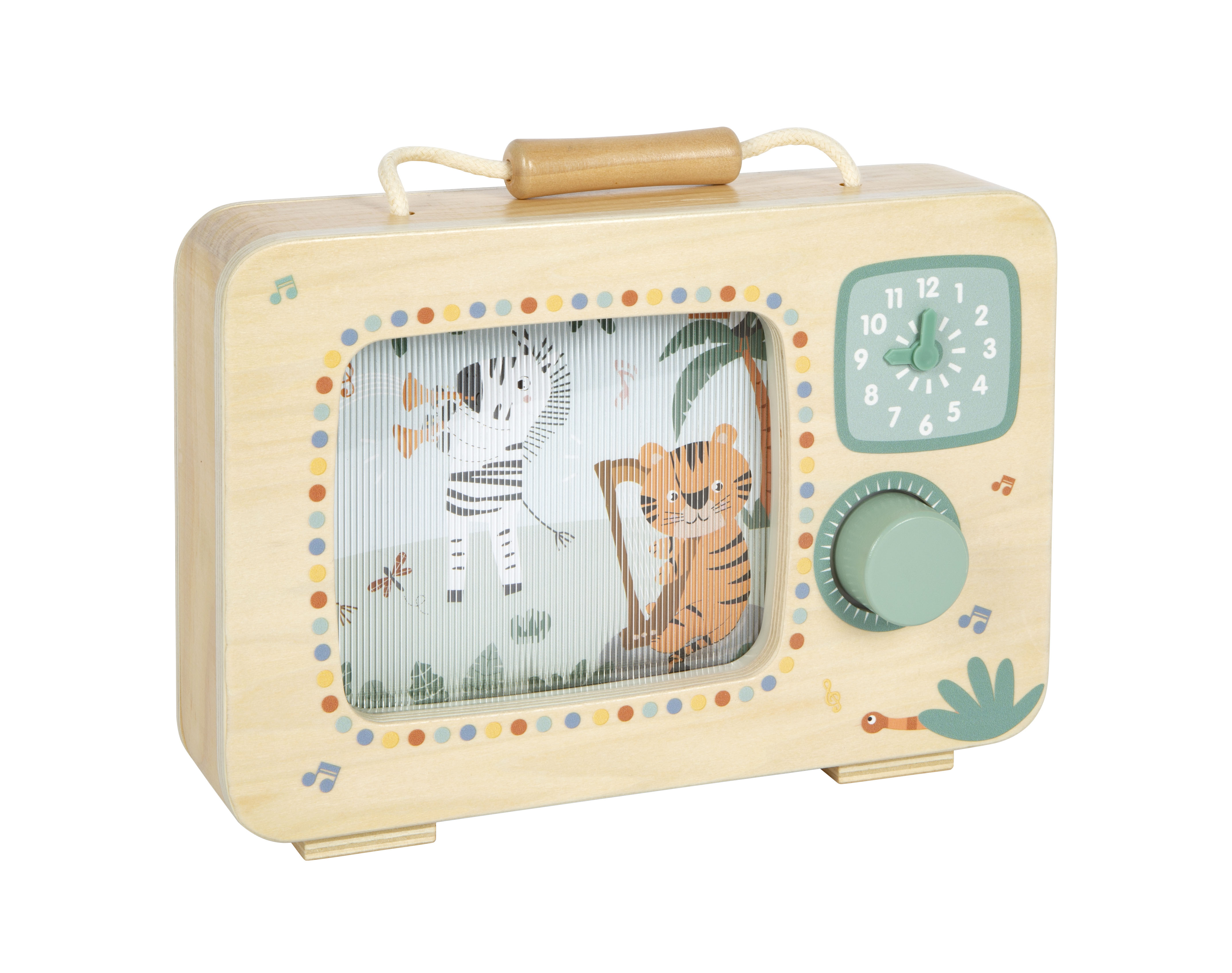 Spieluhr TV Safari mit Zebra, Tiger