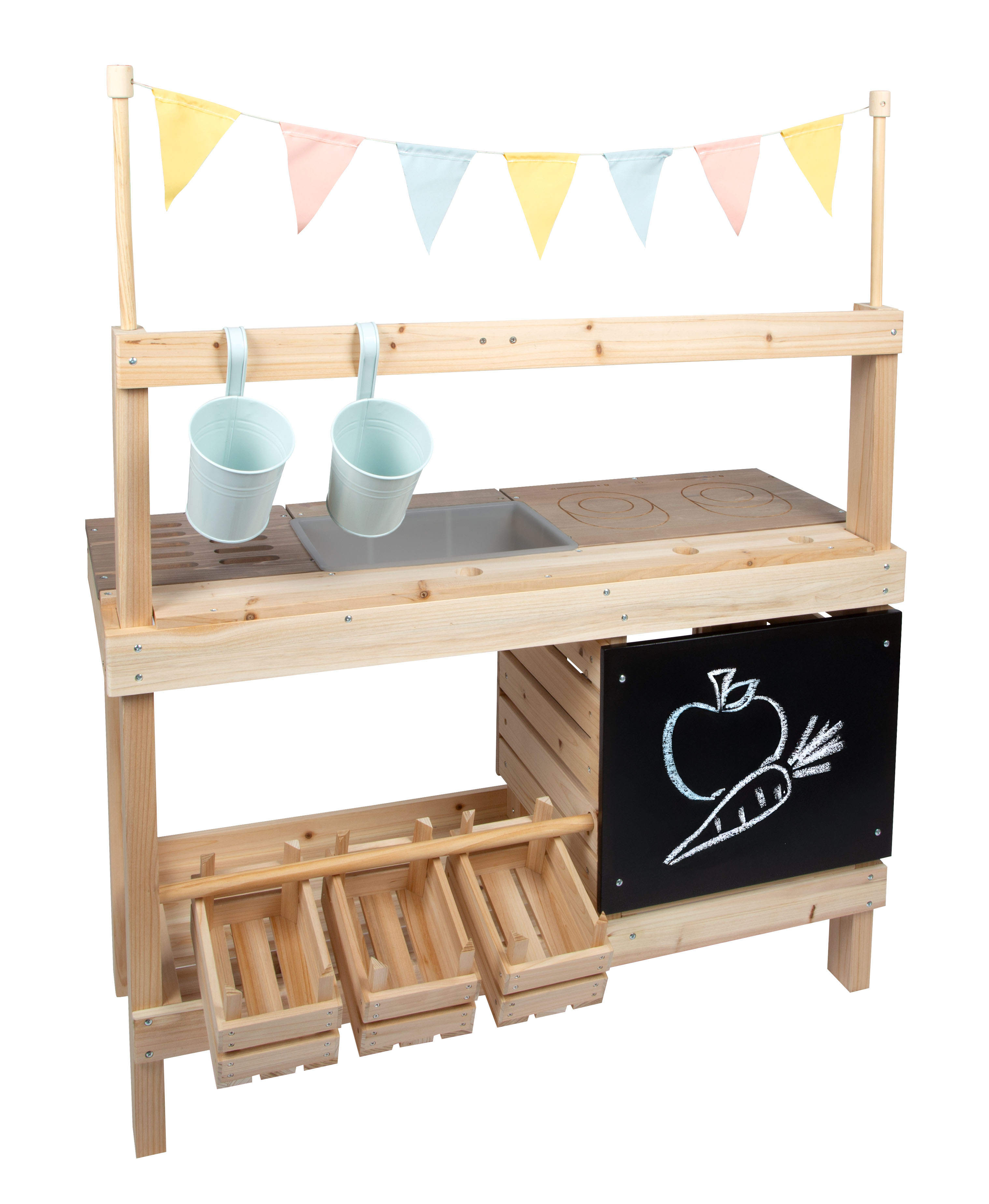 Kinder Outdoor-Küche mit Arbeitsfläche und Stauraum