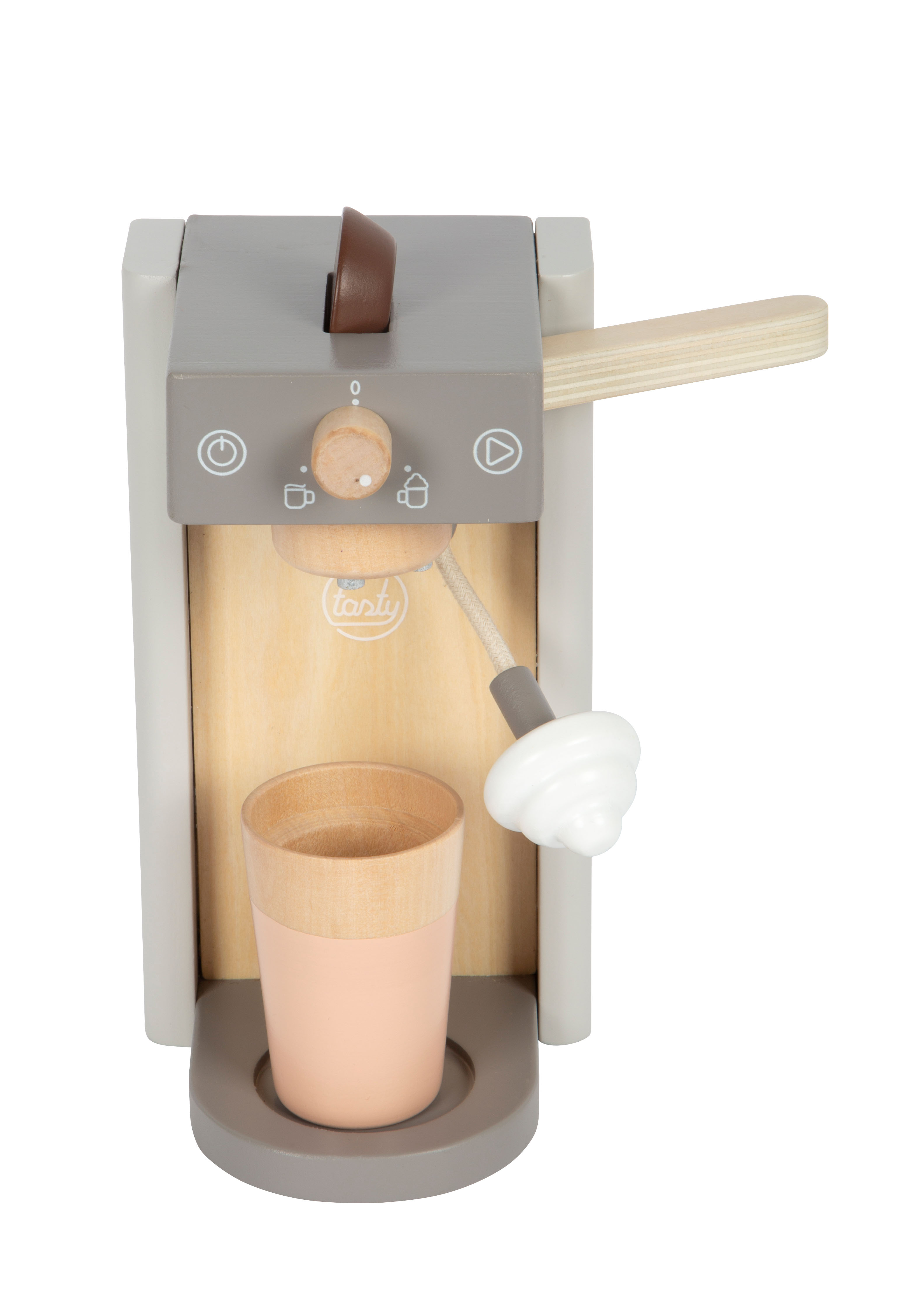 Kaffeemaschine grau bereit für Zubereitung