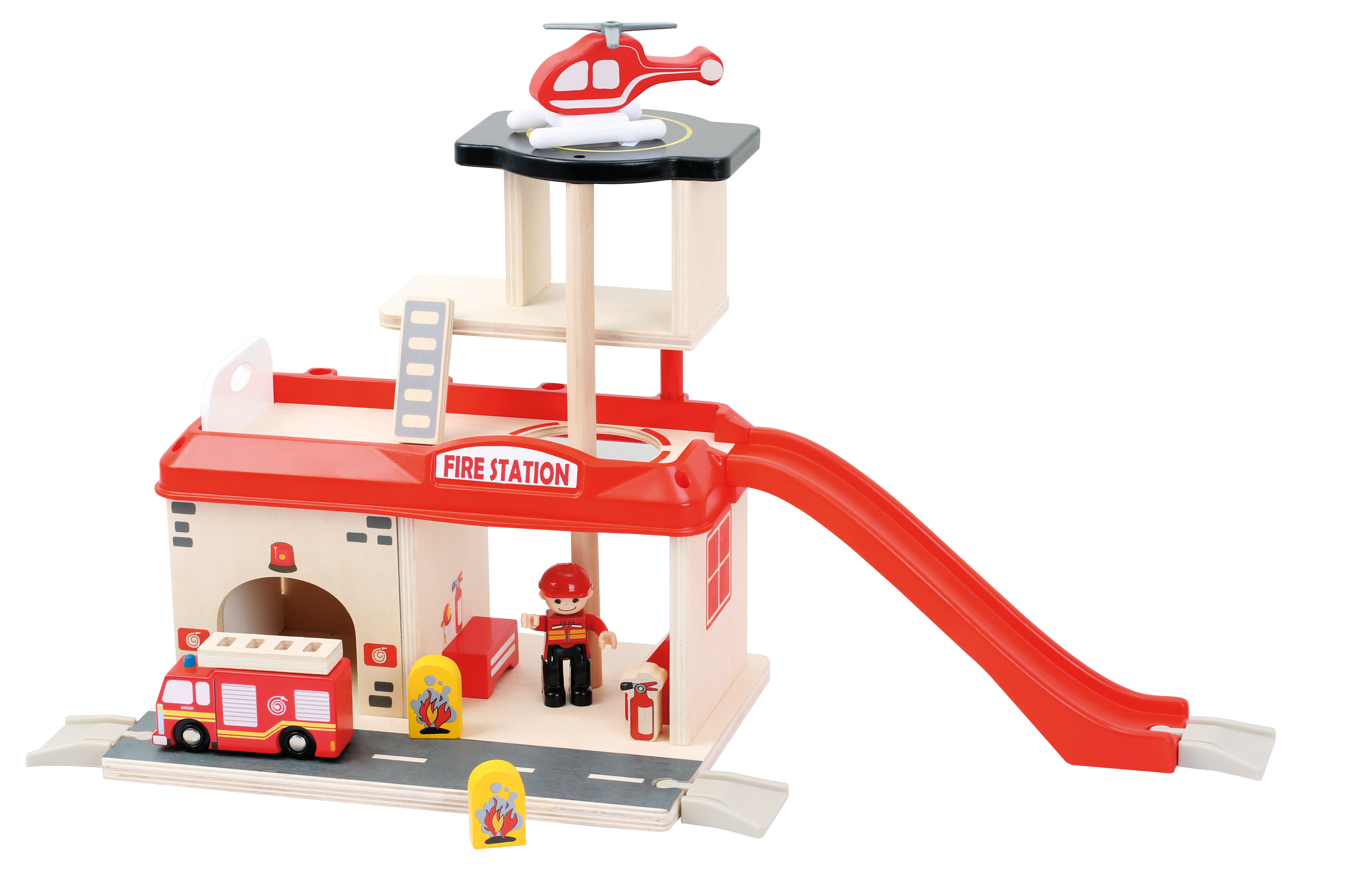 Feuerwehrwache mit Zubehör für Kinder