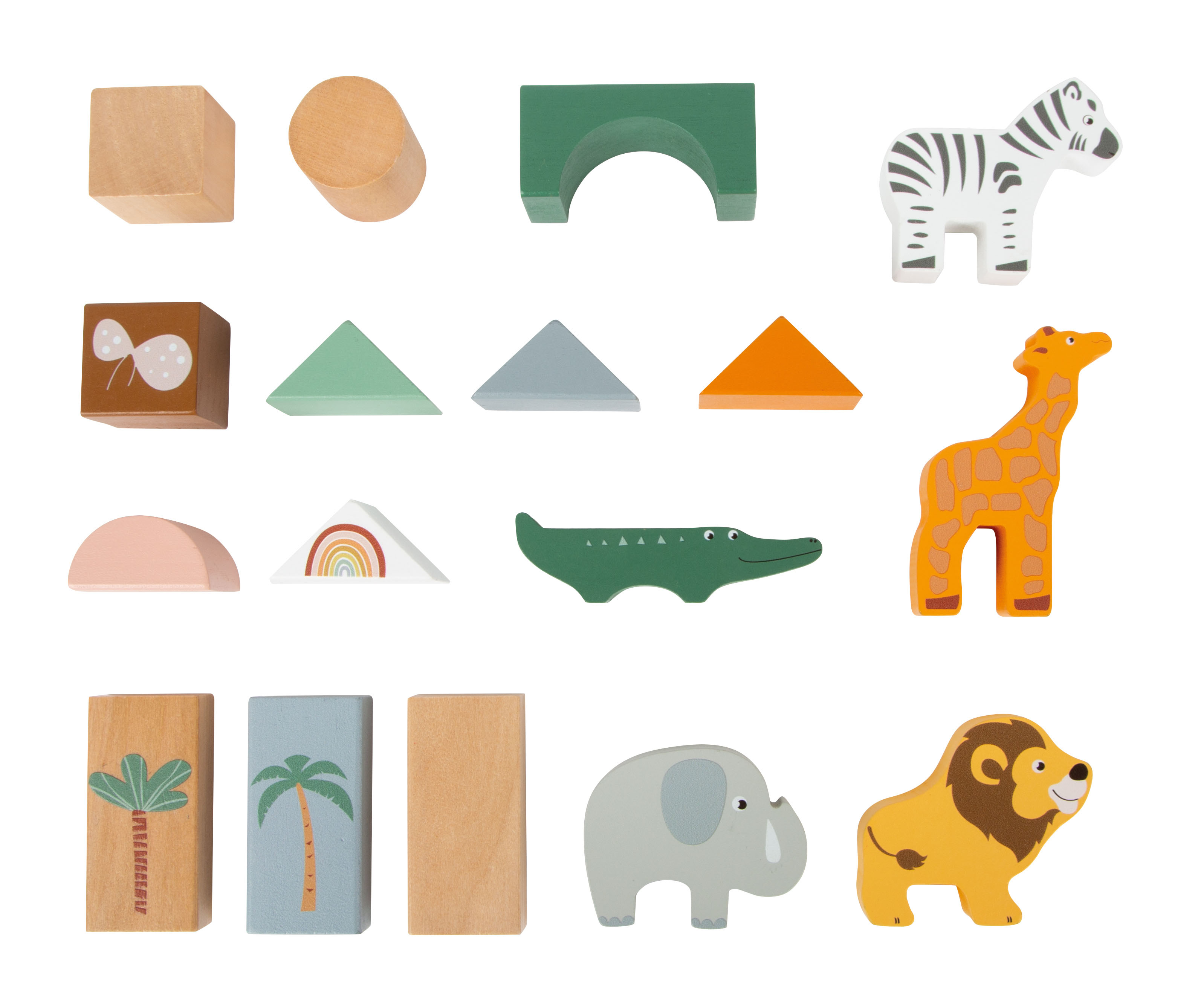 Holzbausteine „Safari“ für Kinder