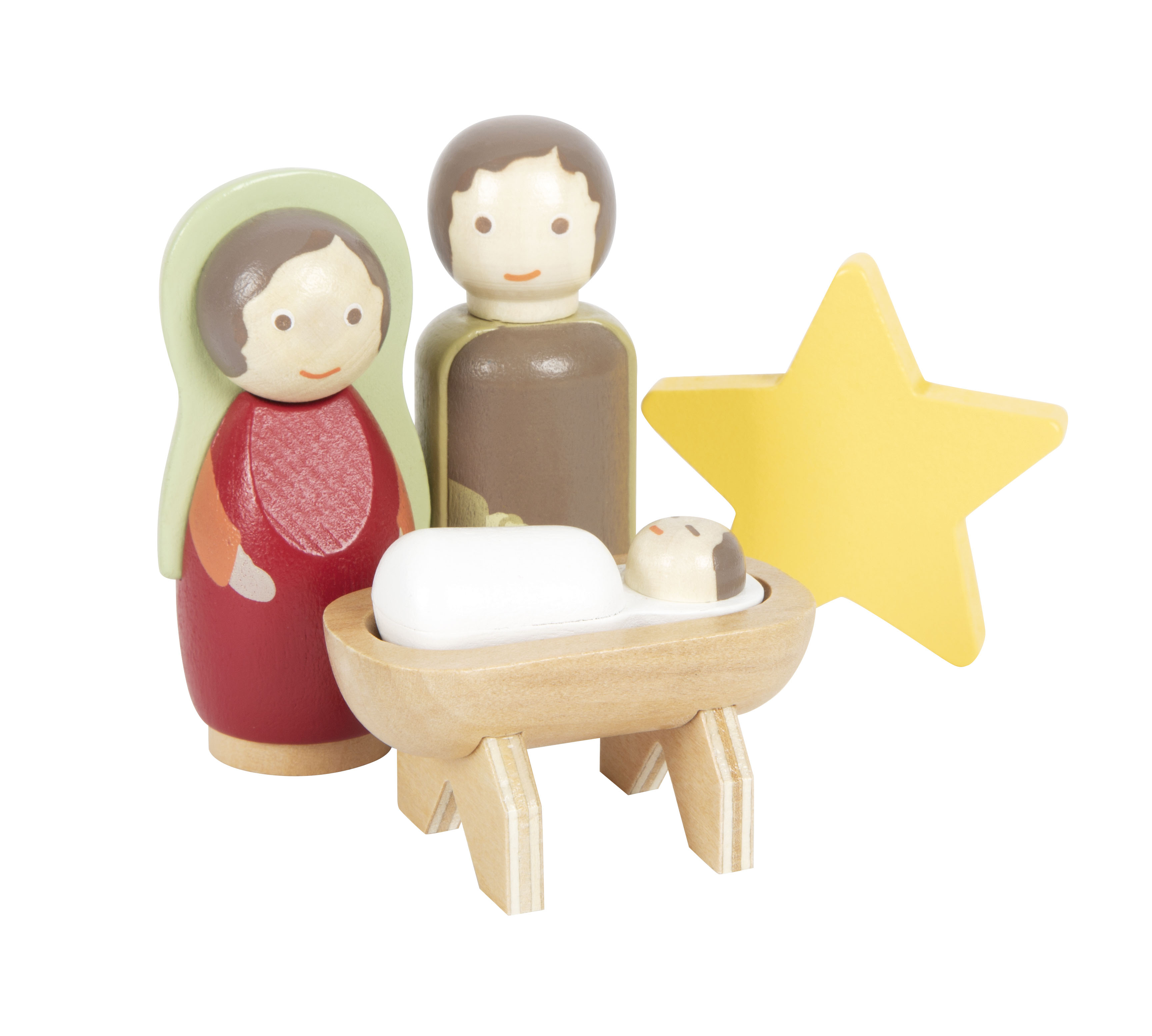 Krippenfiguren Maria, Josef und Jesus zum Spielen