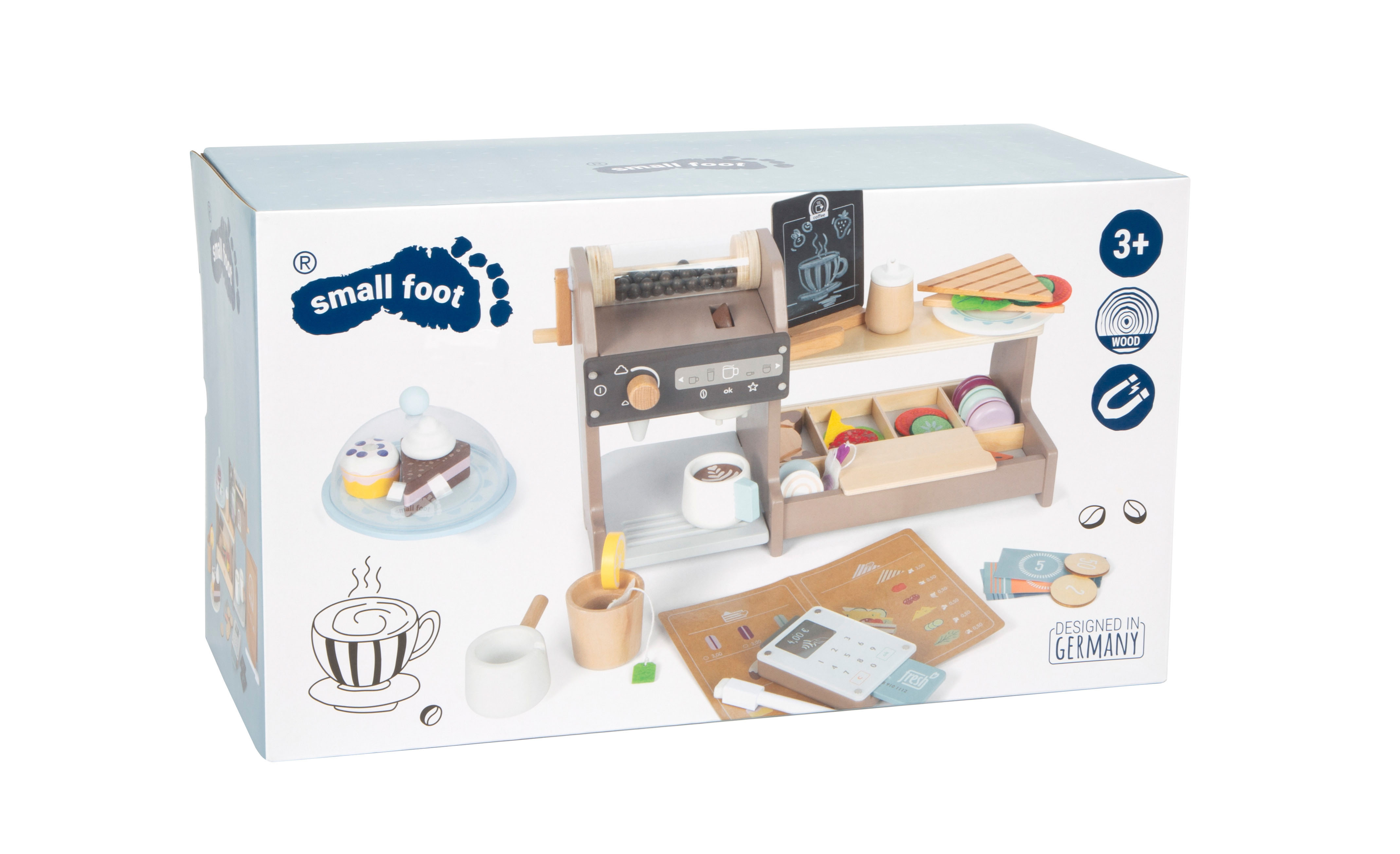 Verpackung von Barista Café-Set aus Holz