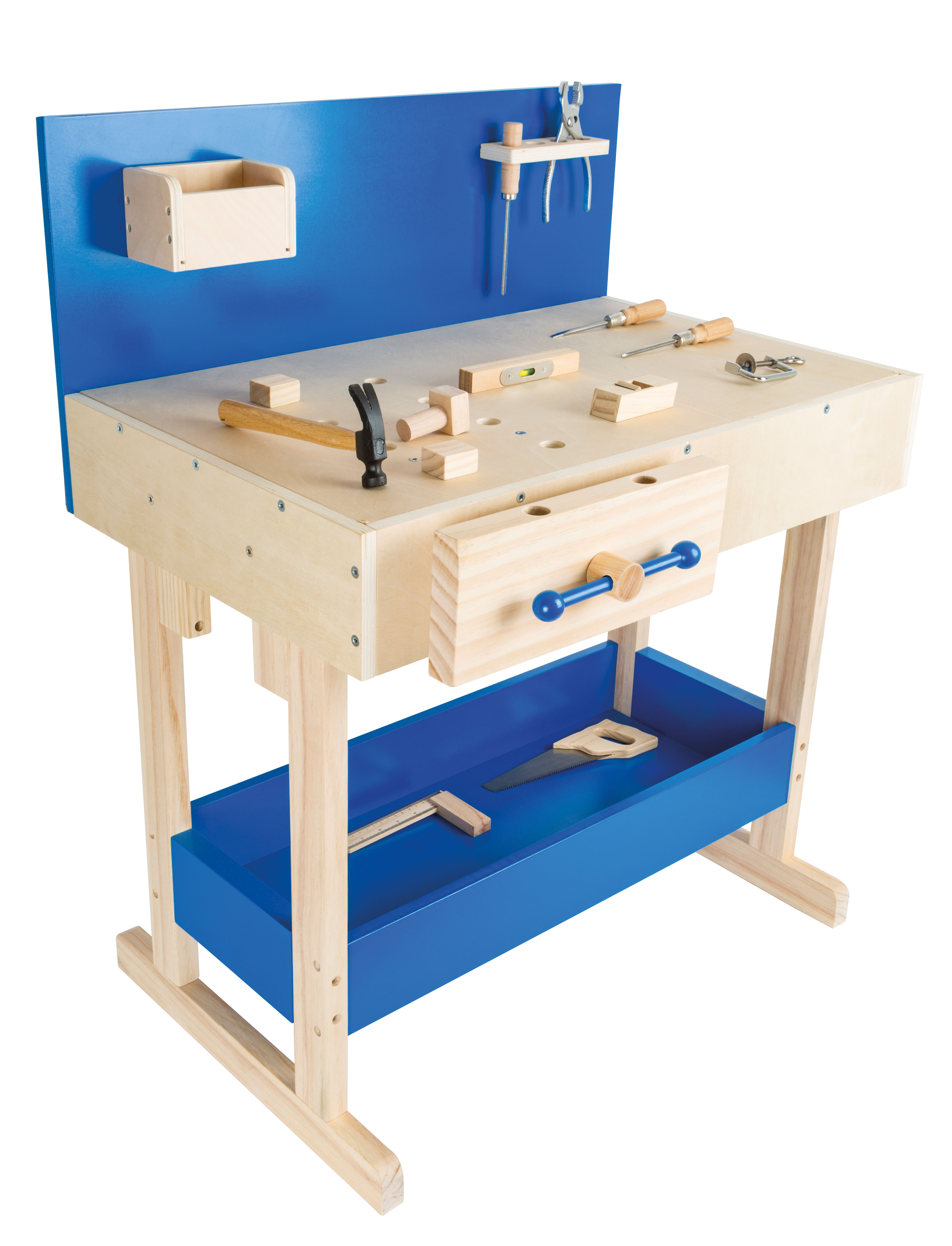 Kinderwerkbank Blau mit Zubehör für Kinder