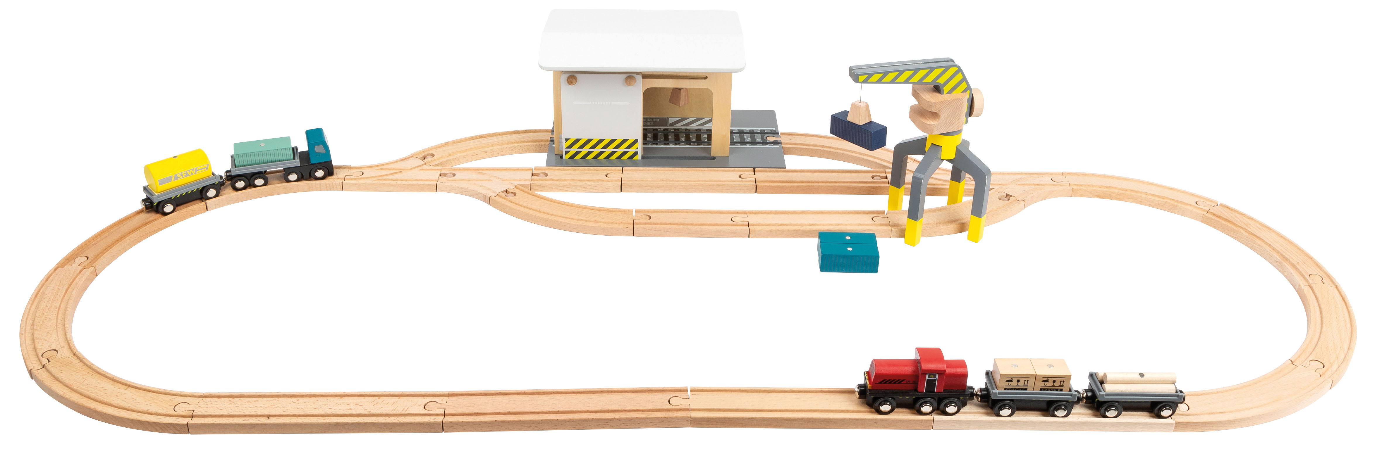 Güterbahnhof mit Zubehör für Kinder