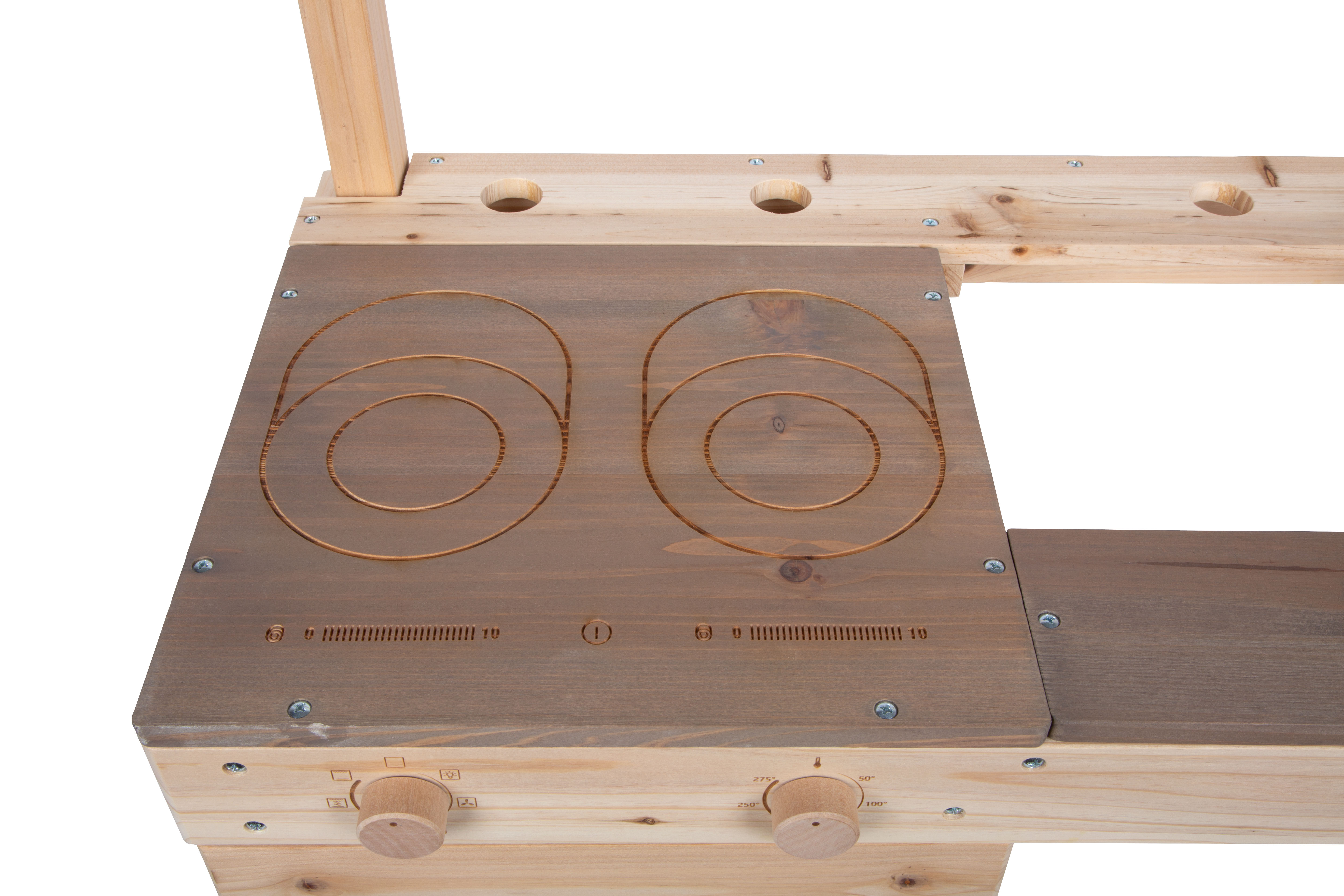 Kochfeld von Kinder-Matschküche aus Holz