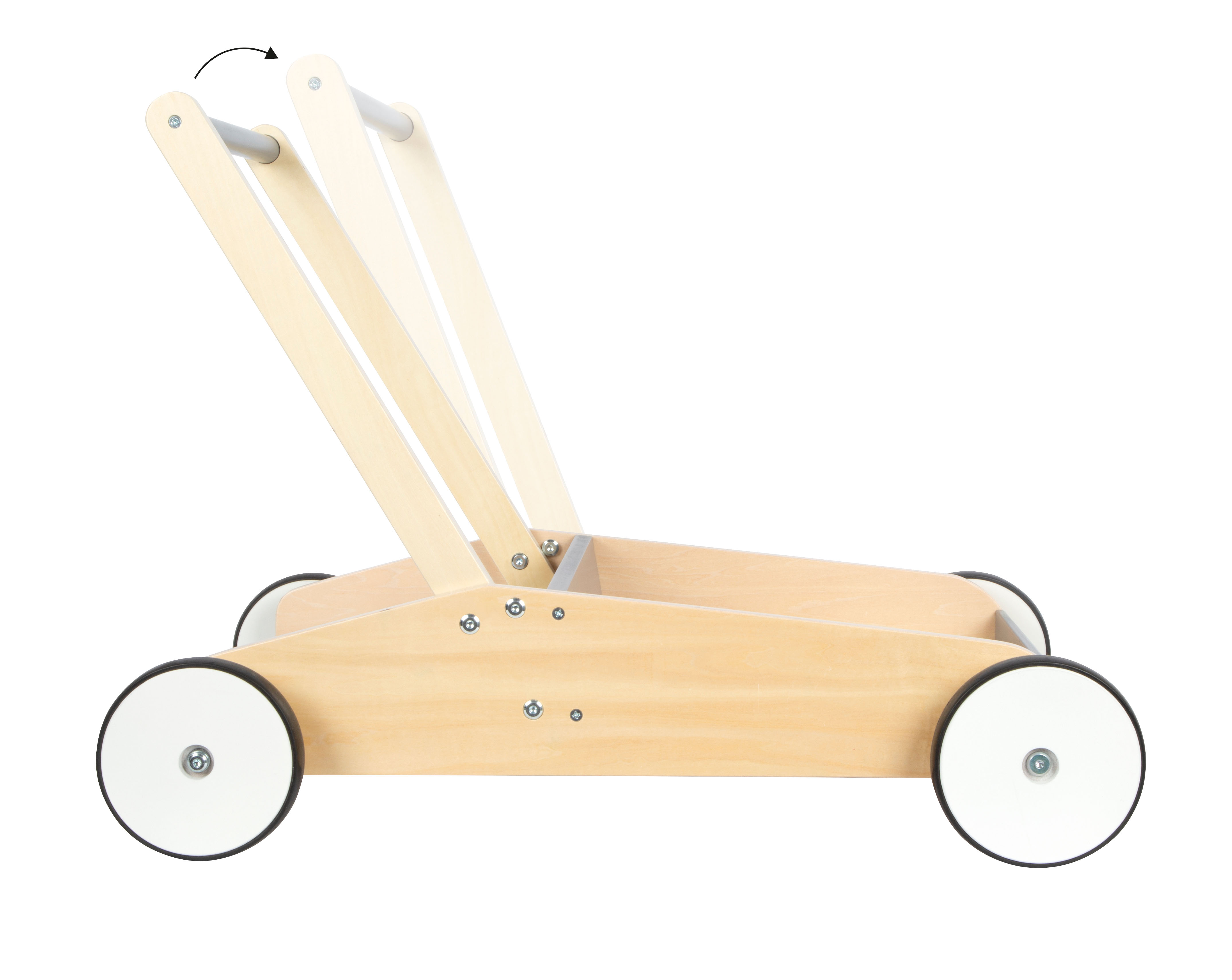 Holz-Lauflernwagen mit verstellbarem Griff