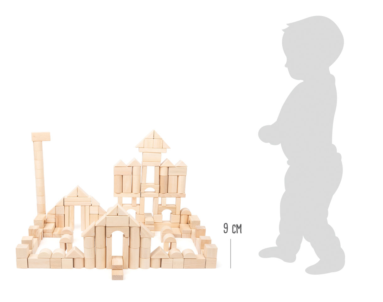 Holzbausteine Natur 200er-Pack im Beutel für Kinder