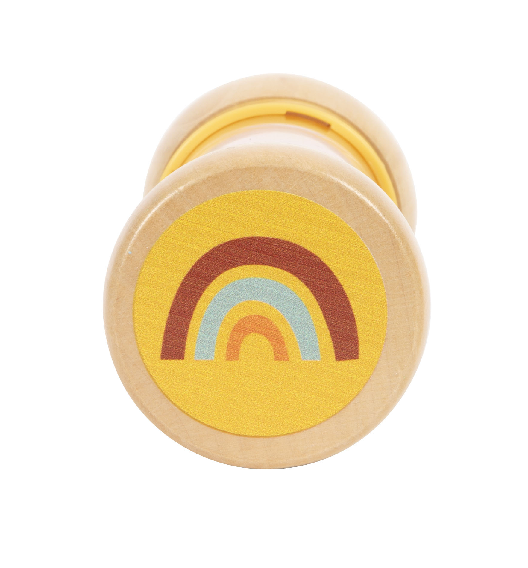Regenstab aus Holz mit Regenbogen-Motiv