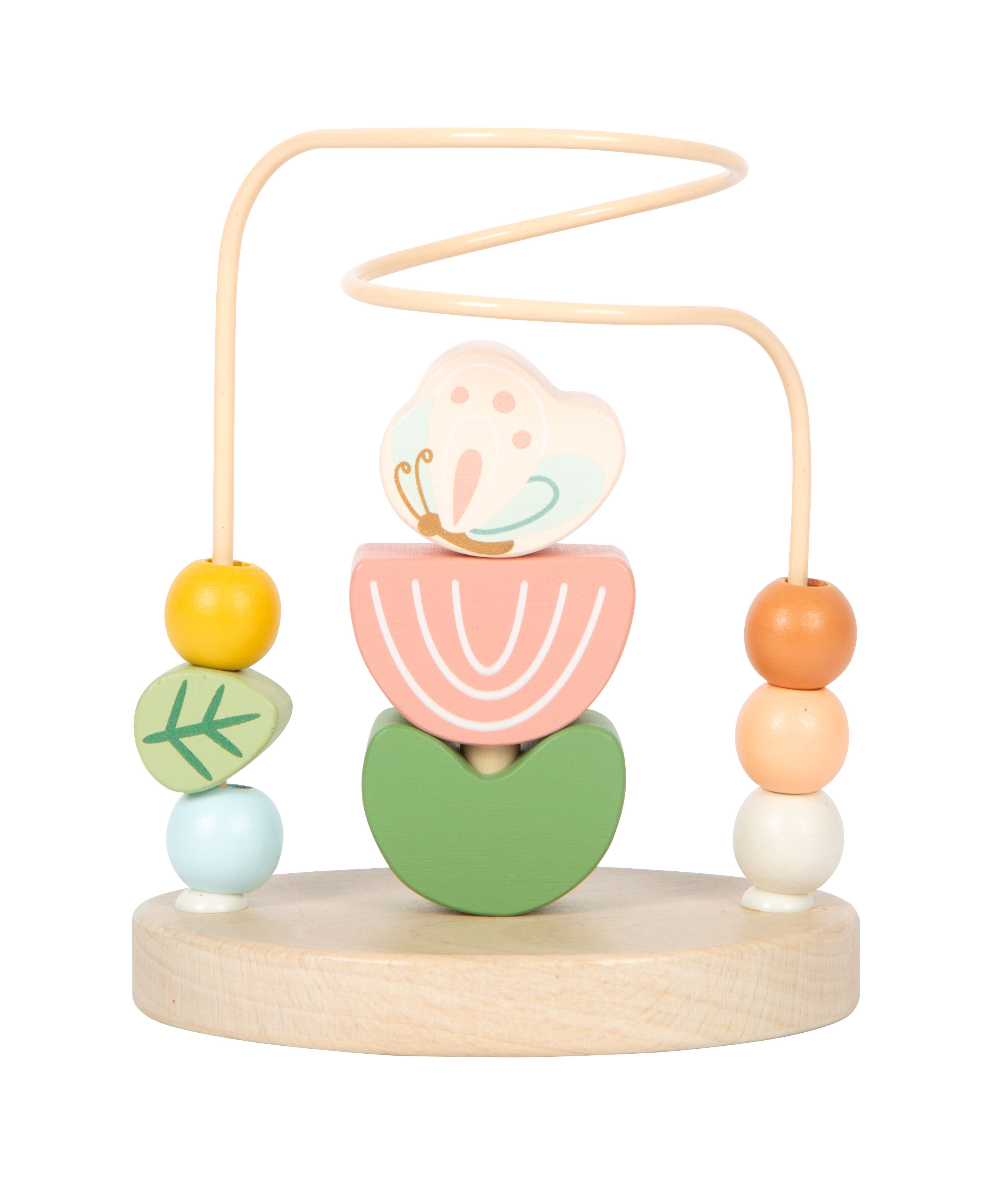 Motorikschleife Tulpe mit bunten Perlen