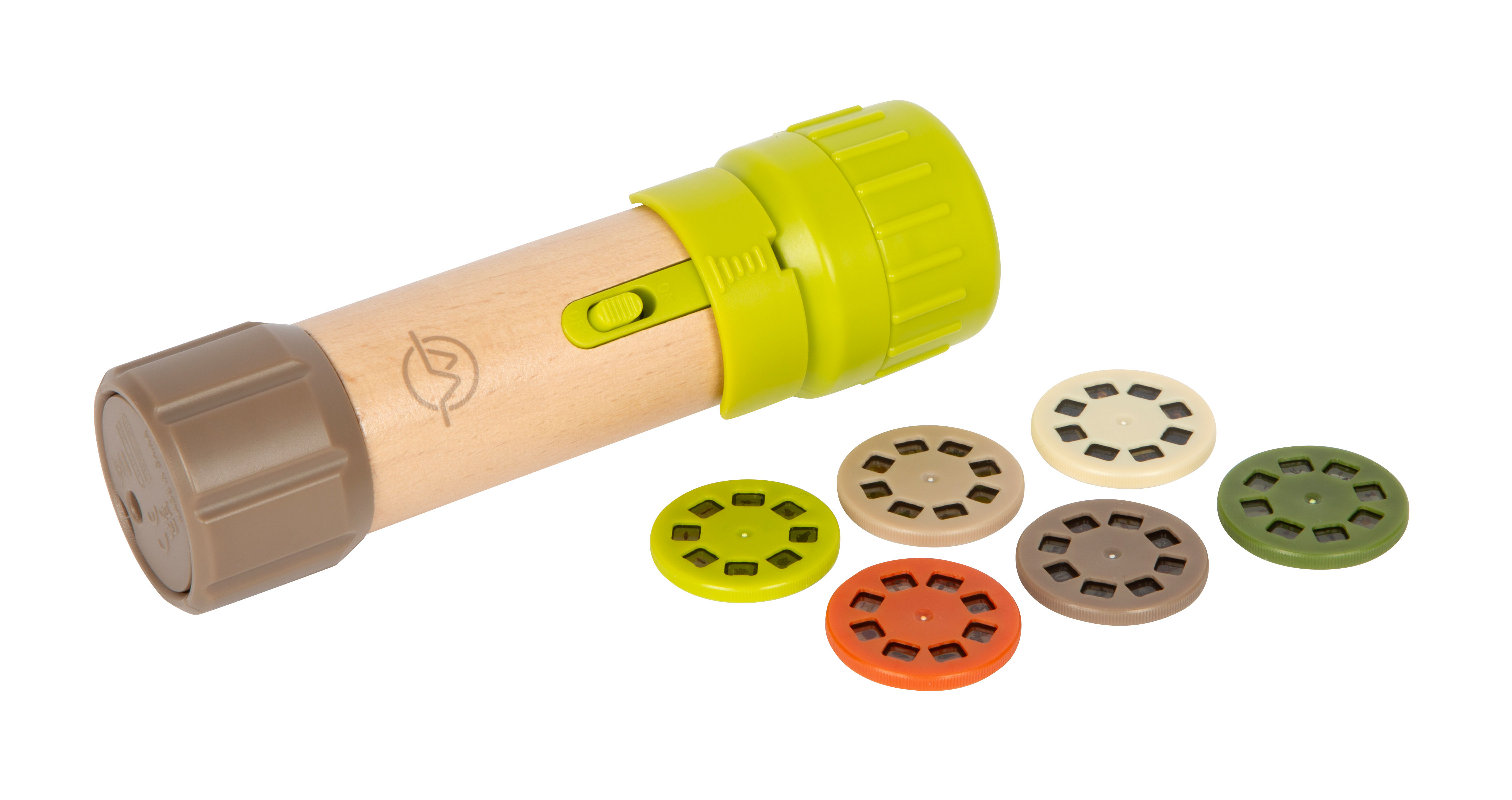 Grün-braune Kinder-Taschenlampe mit Projektor