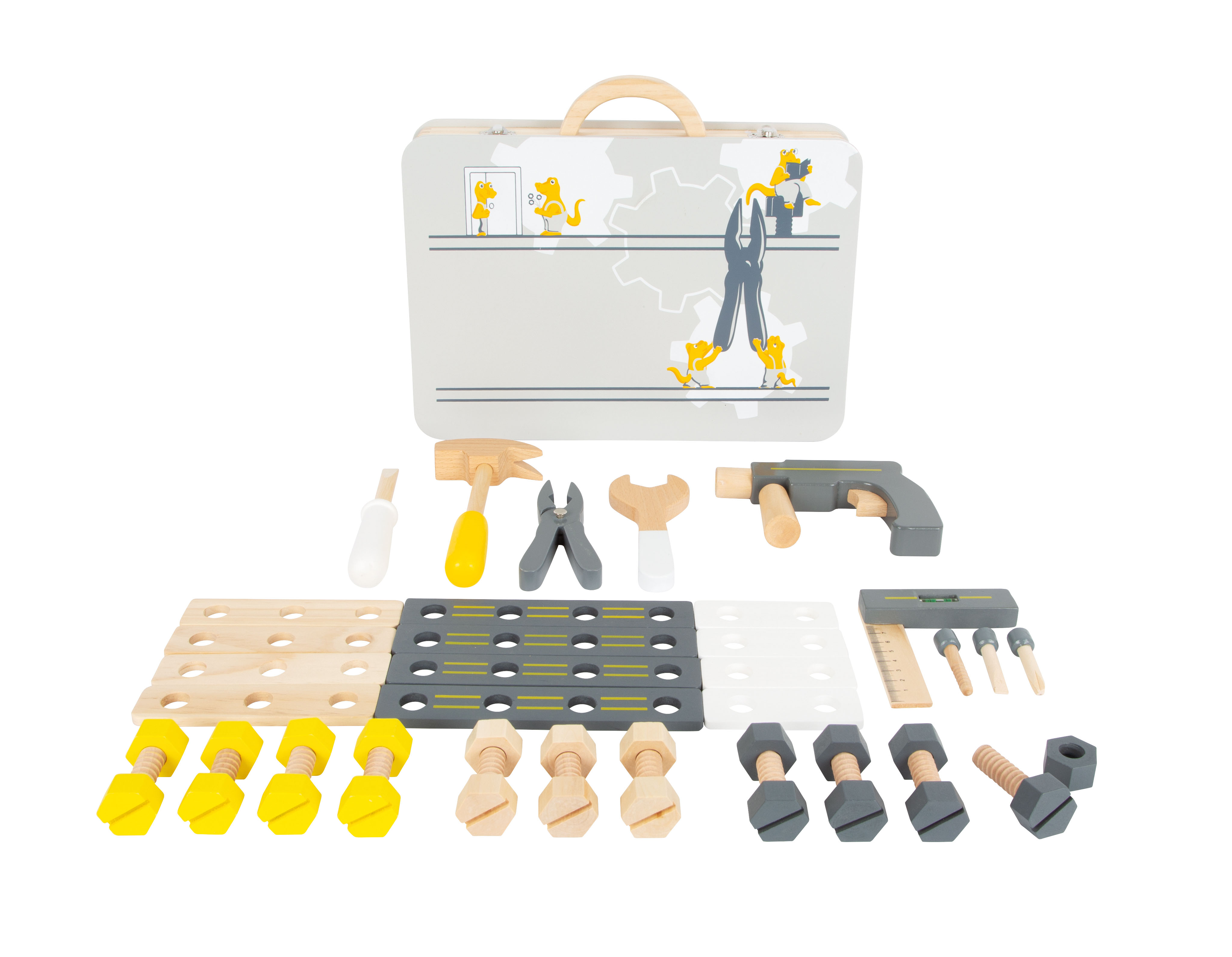 Werkzeugkoffer für Kinder mit Zubehör aus Holz