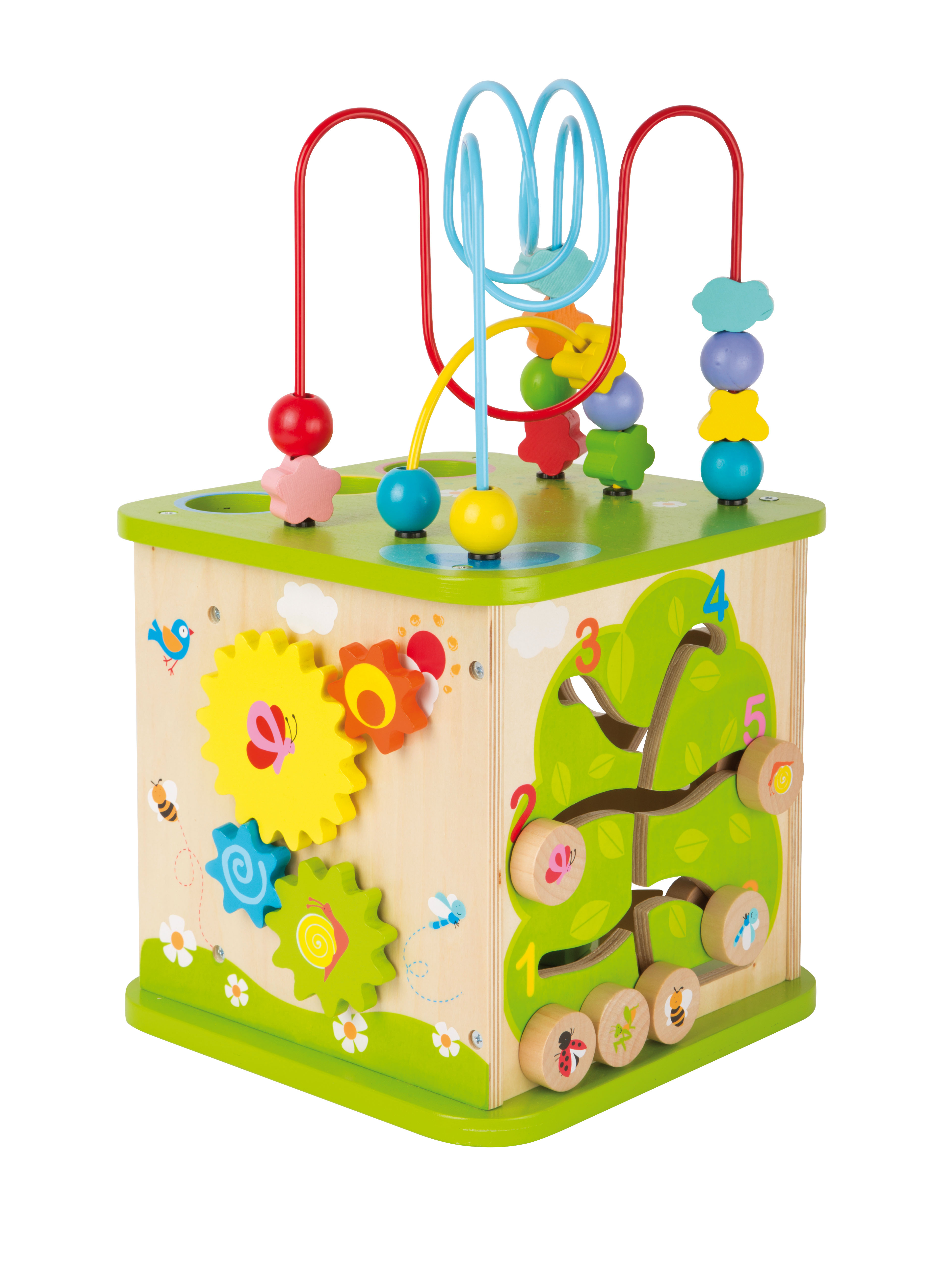 Motorikwürfel mit Kugelbahn