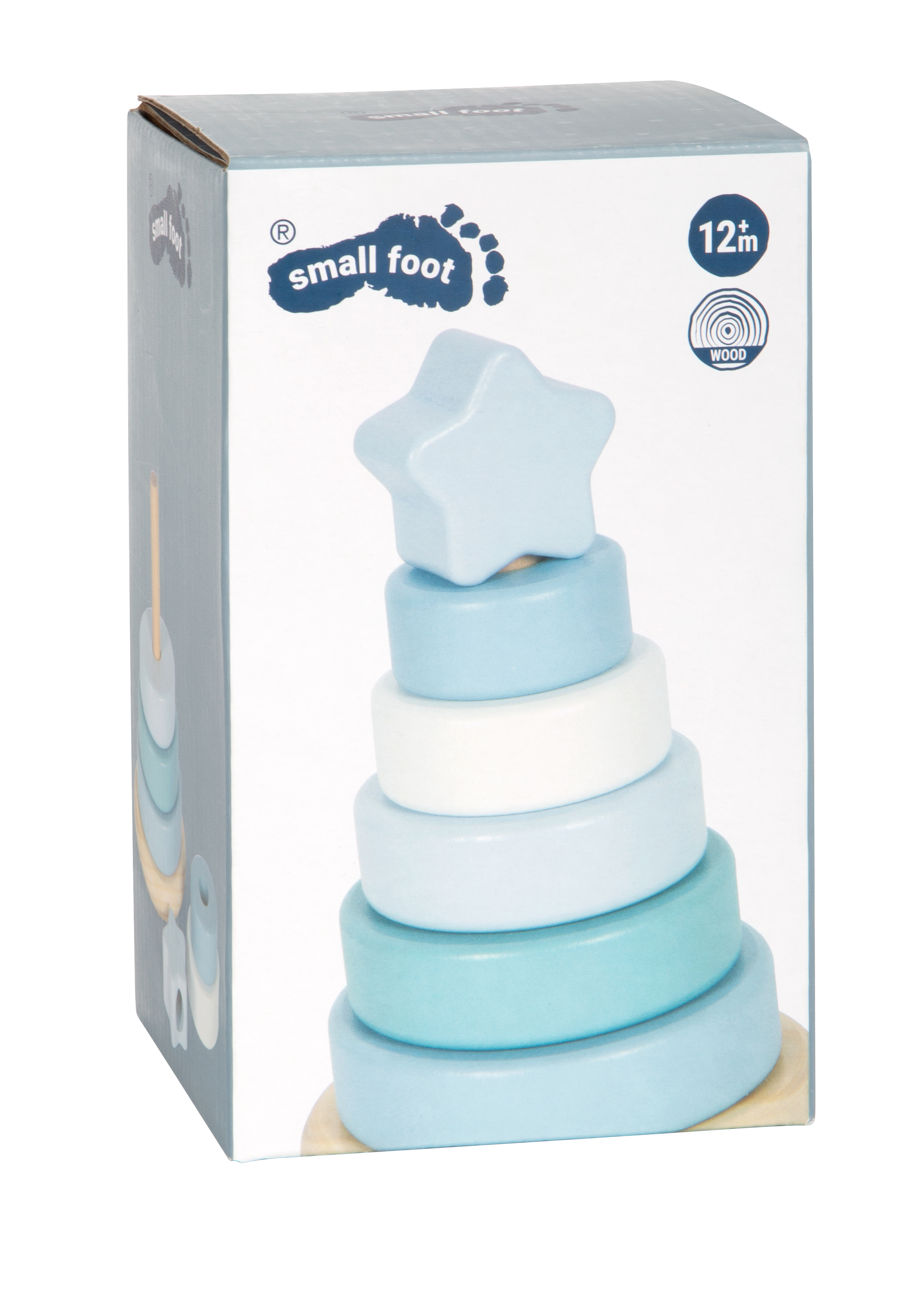 Stapelturm blau Verpackung
