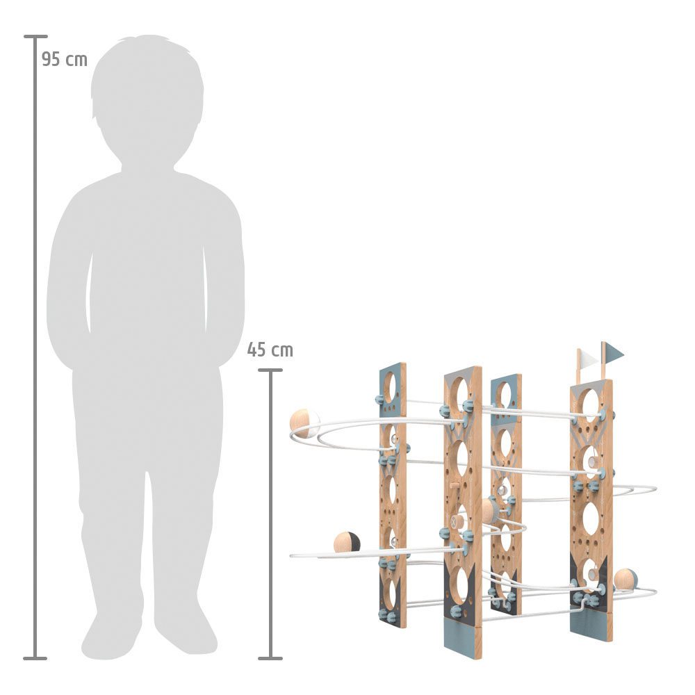Modulare Kugelbahn für Kinder