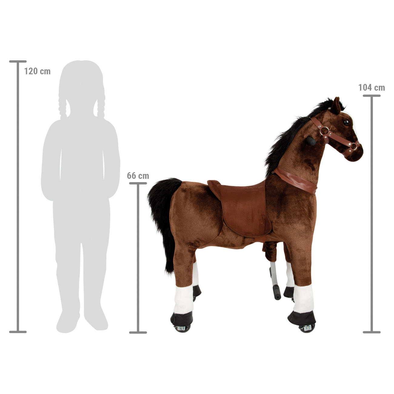 Reitpferd auf Rollen für Kinder