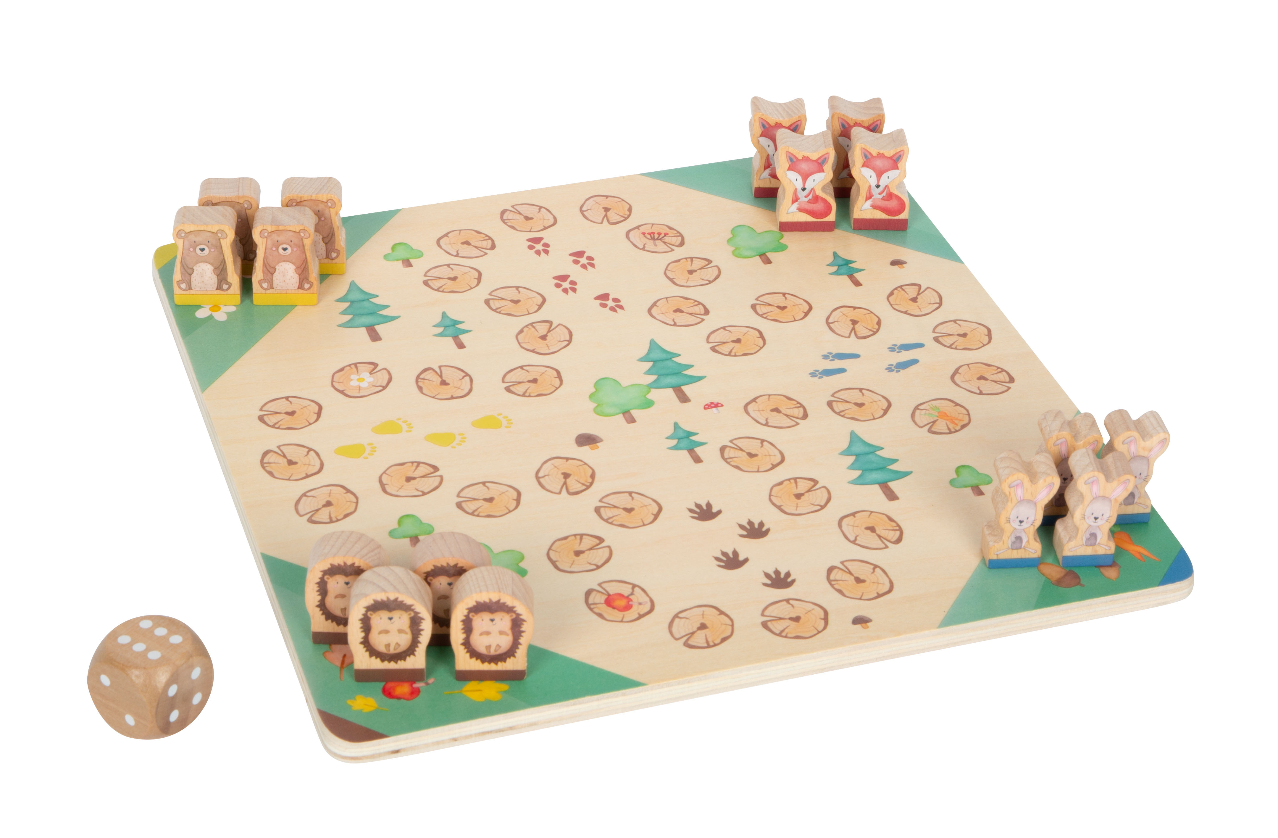 Ludo-Spiel aus Holz für Kinder