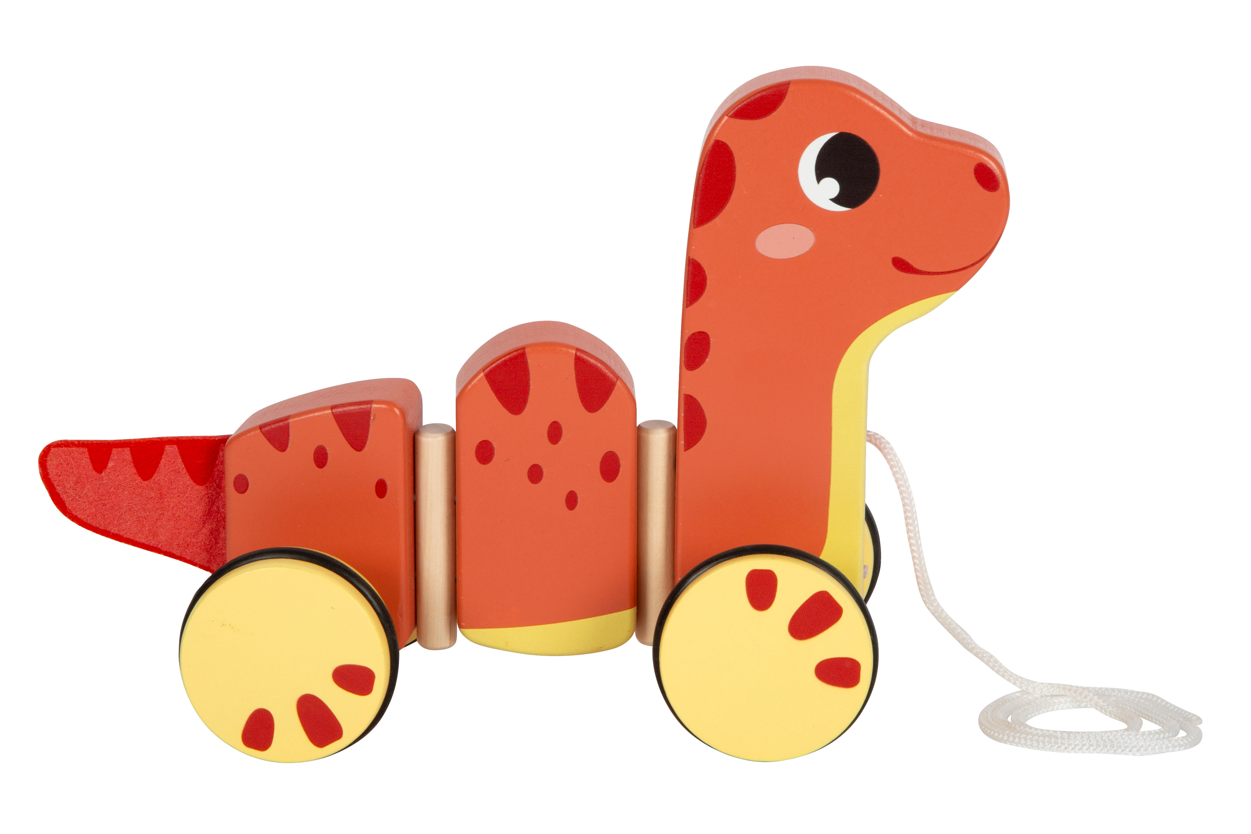 Dinosaurier mit Rollen und Band zum Ziehen