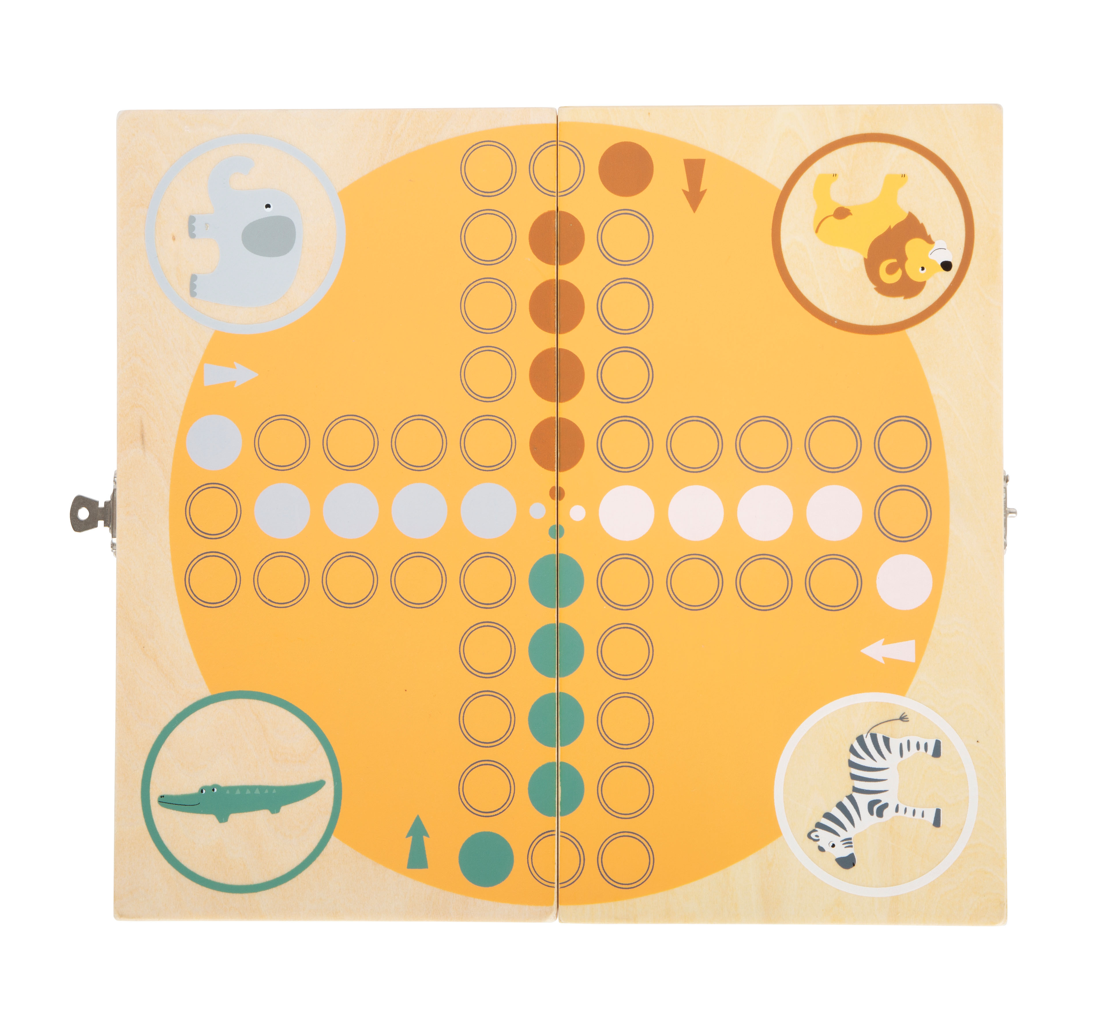 Spielbrett aus Holz vom Safari-Ludo