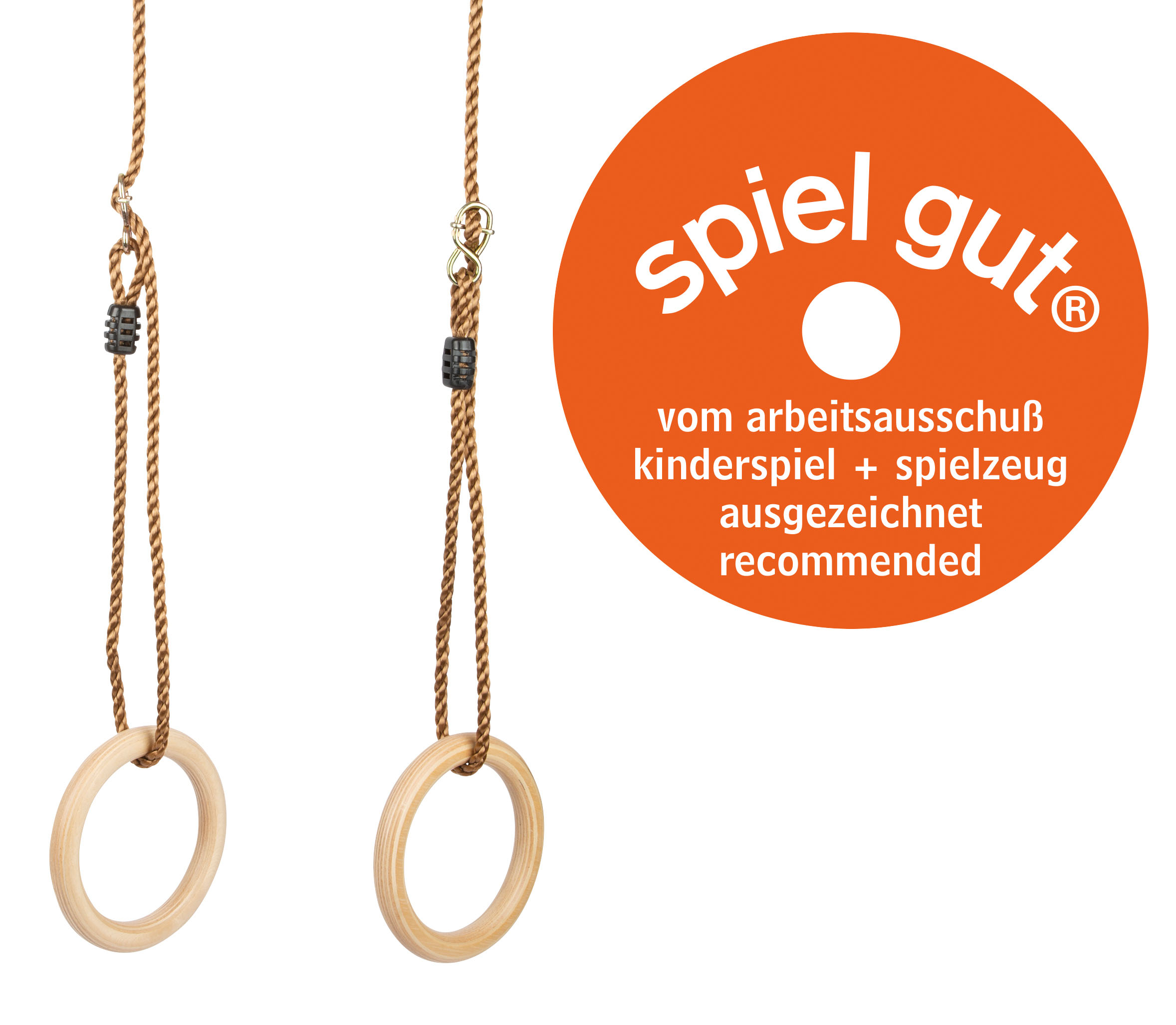 Turnringe aus Holz mit spiel gut-Siegel