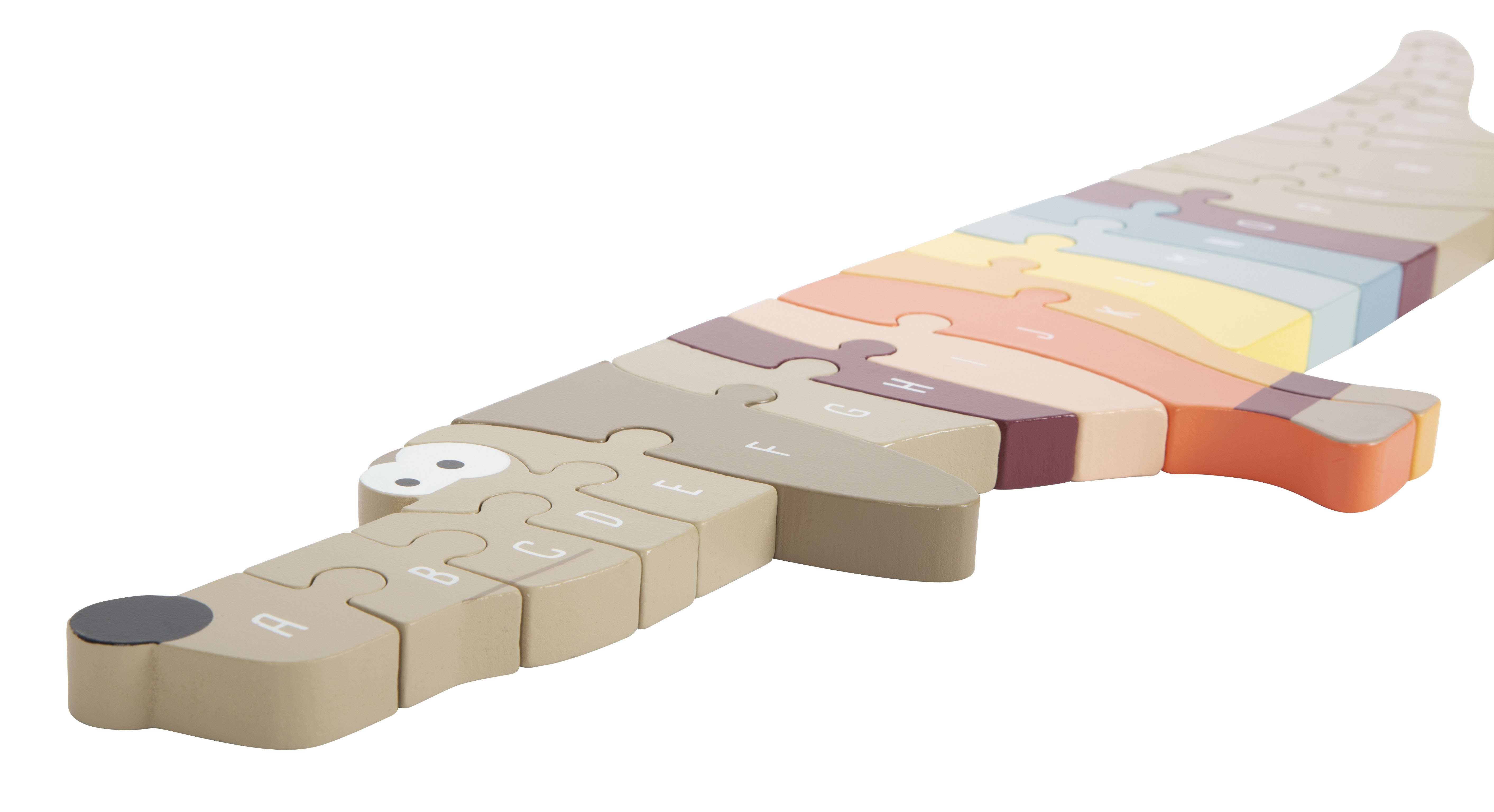 Holzpuzzle Hund mit ABC-Puzzleteilen