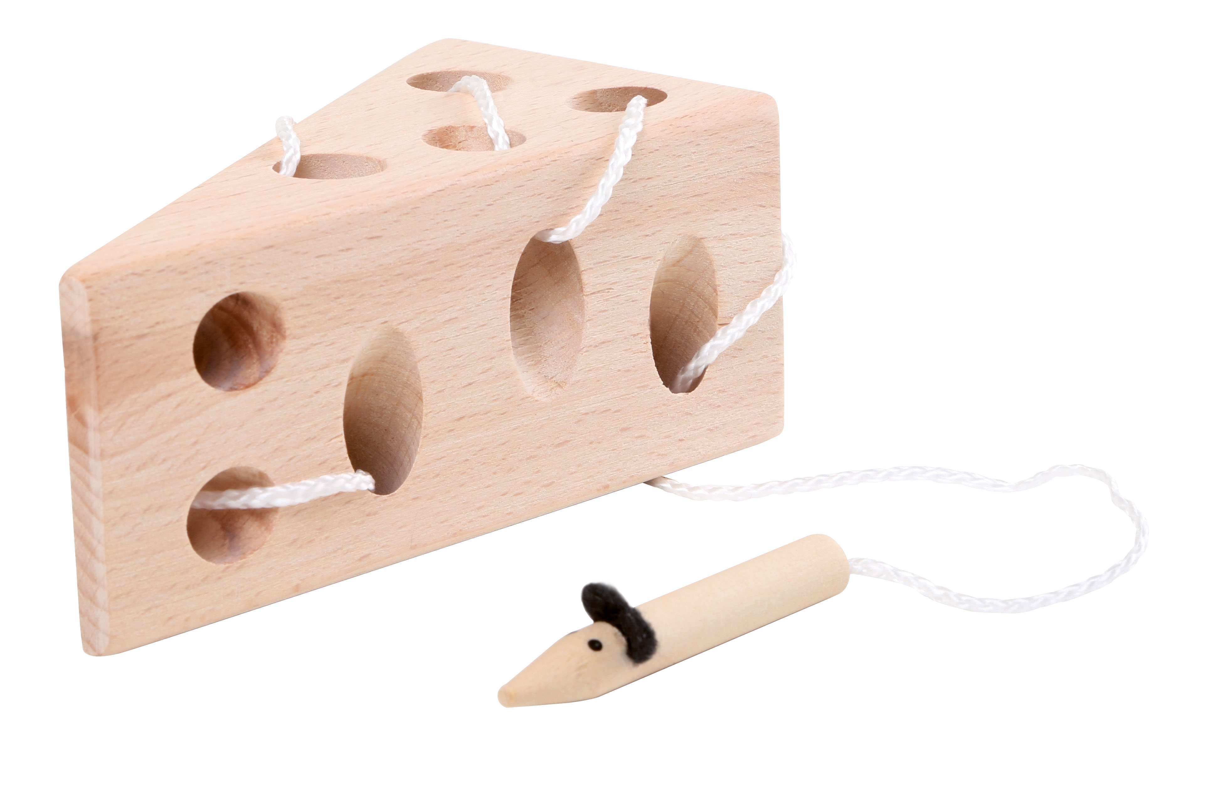 Fädelspiel Käse und Maus für Kinder
