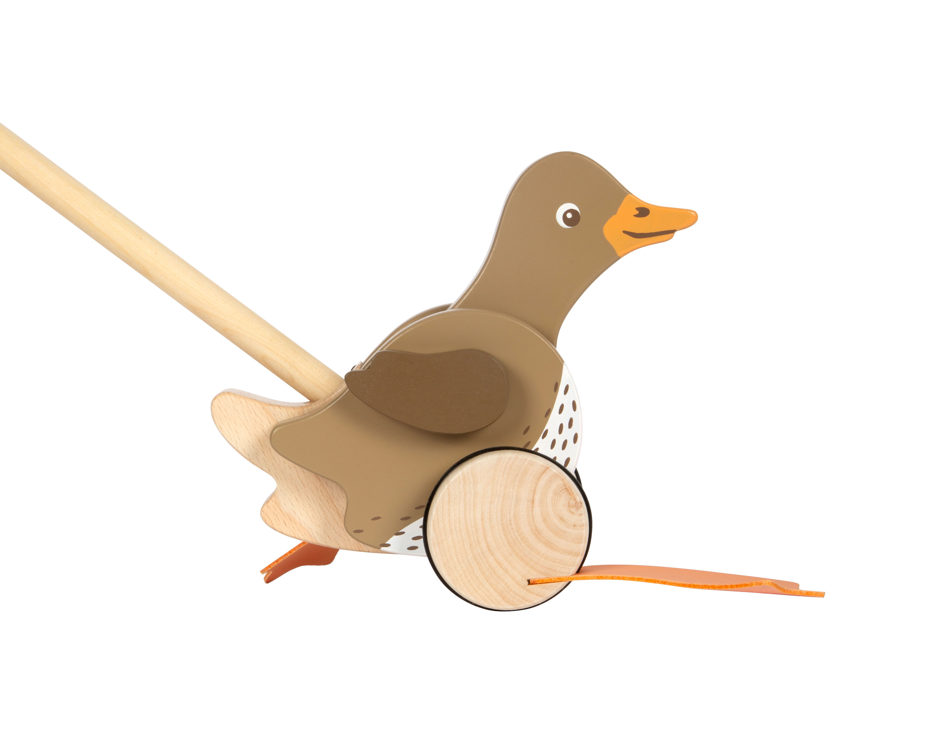Lauflern-Ente aus Holz zum Schieben