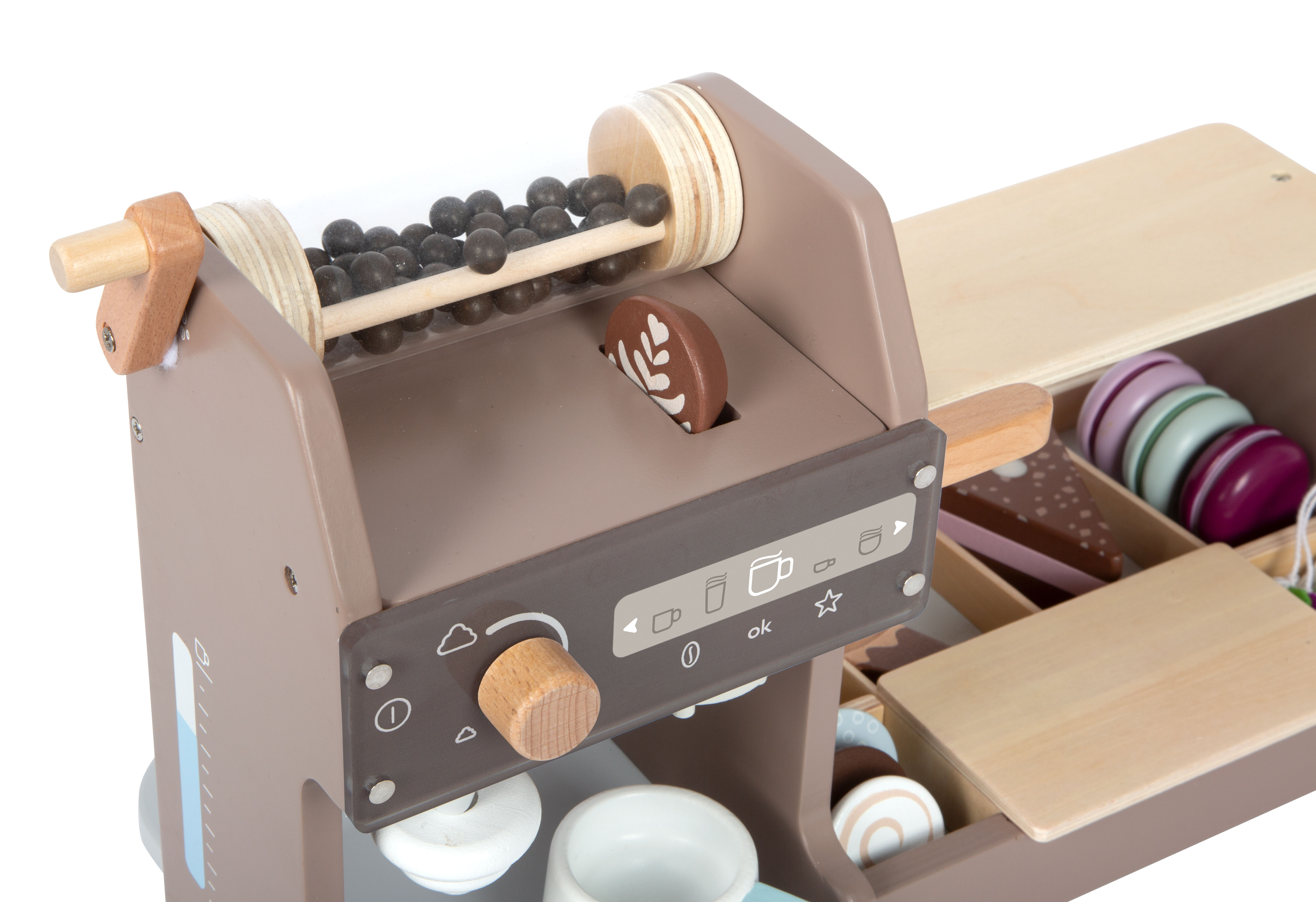 Barista-Café-Set mit Kaffeebohnen und drehbarem Espresso-Regler