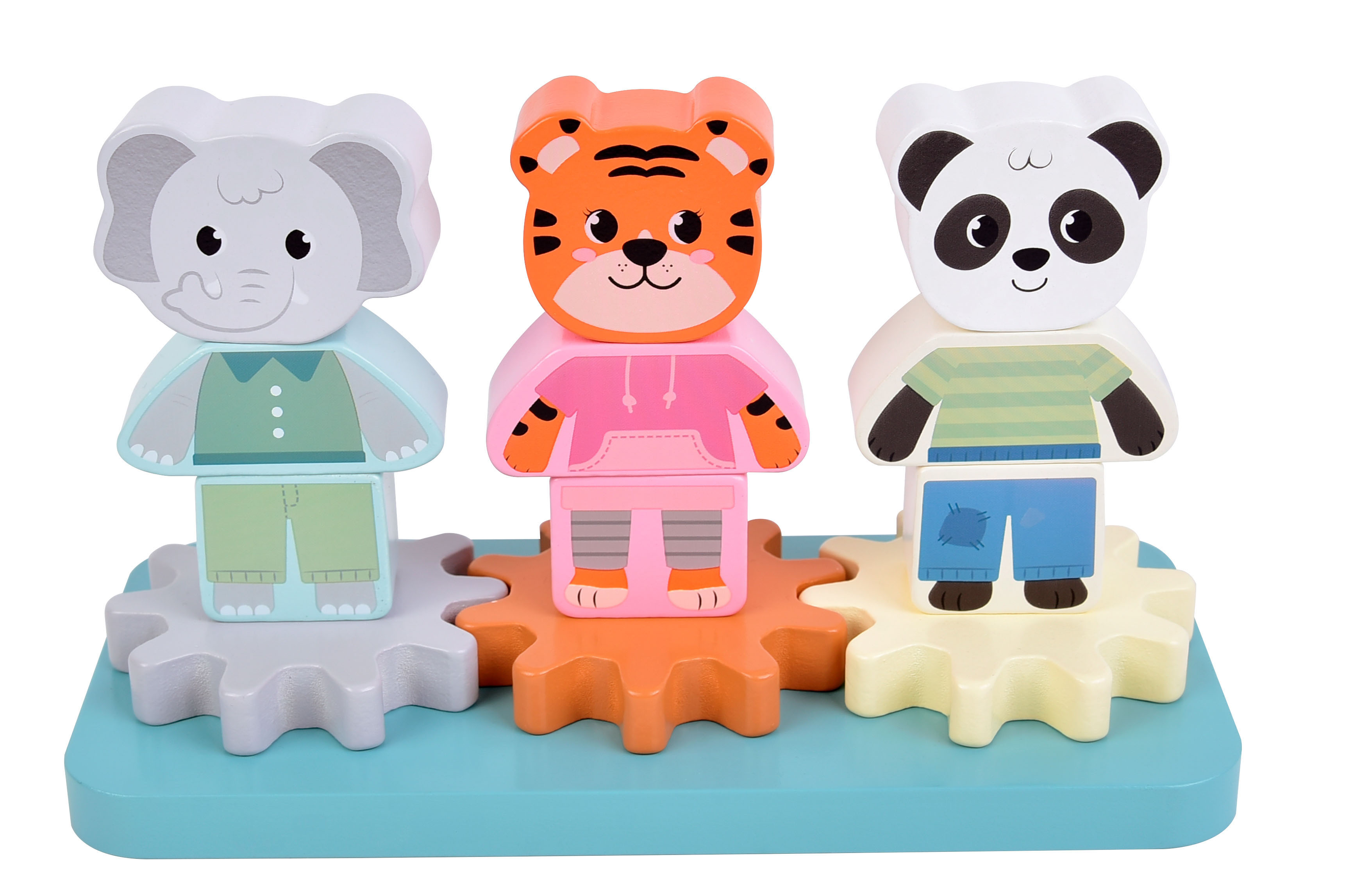 Stapelspiel mit Zahnrad Nahaufnahme