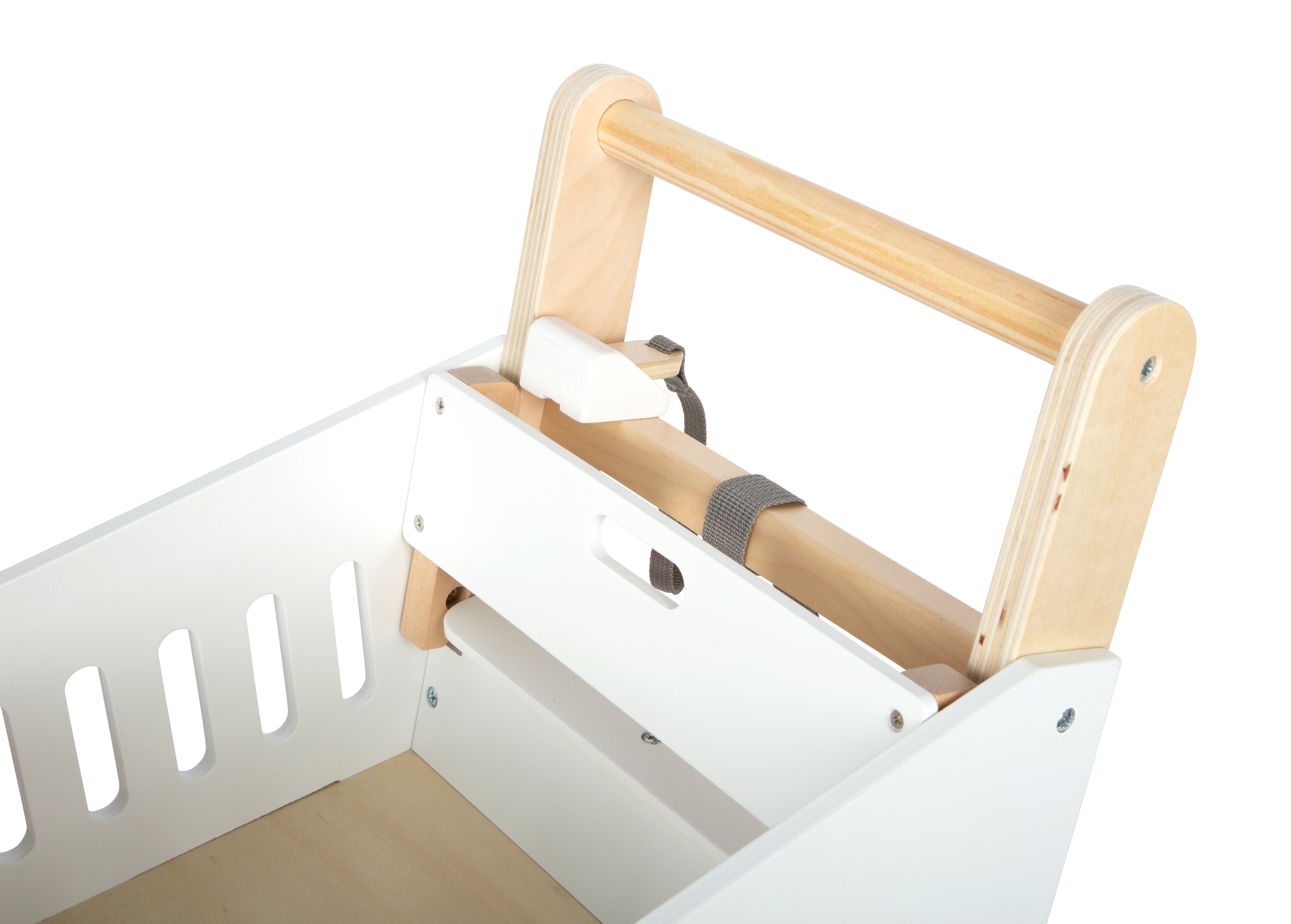 Einkaufswagen aus Holz „fresh“ mit klappbarem Sitz