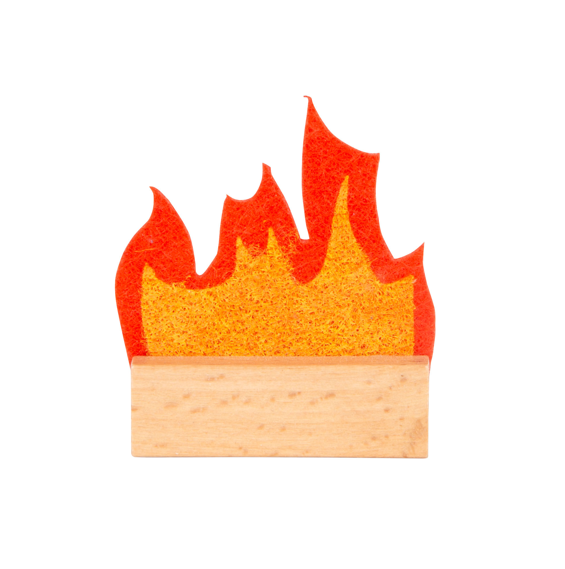 Feuer-Atrappe aus Holz und Fils