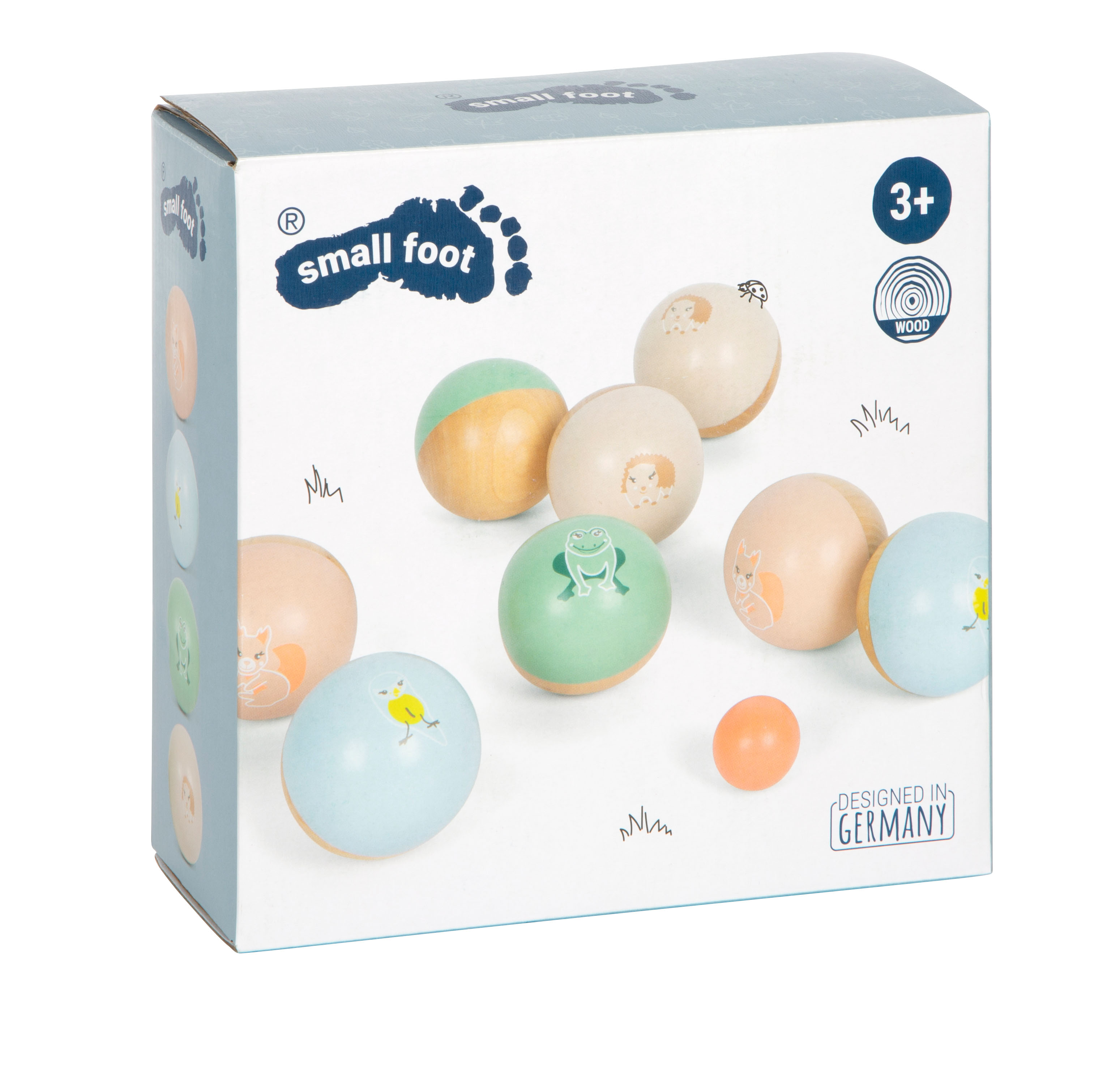 Verpackung für das Kugelspiel mit Tiermotiven