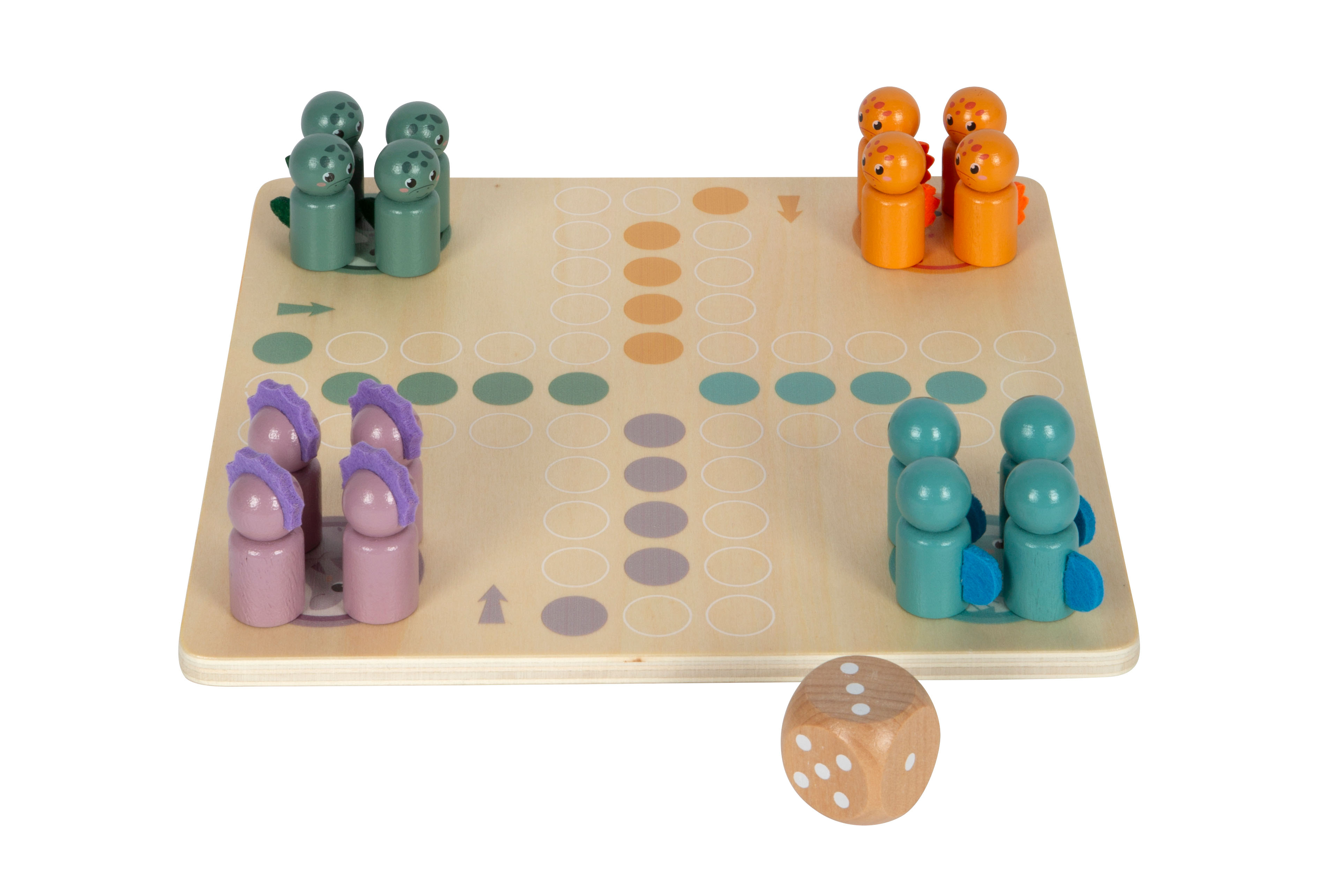 Ludo-Brettspiel für Kinder mit Dinosauriern