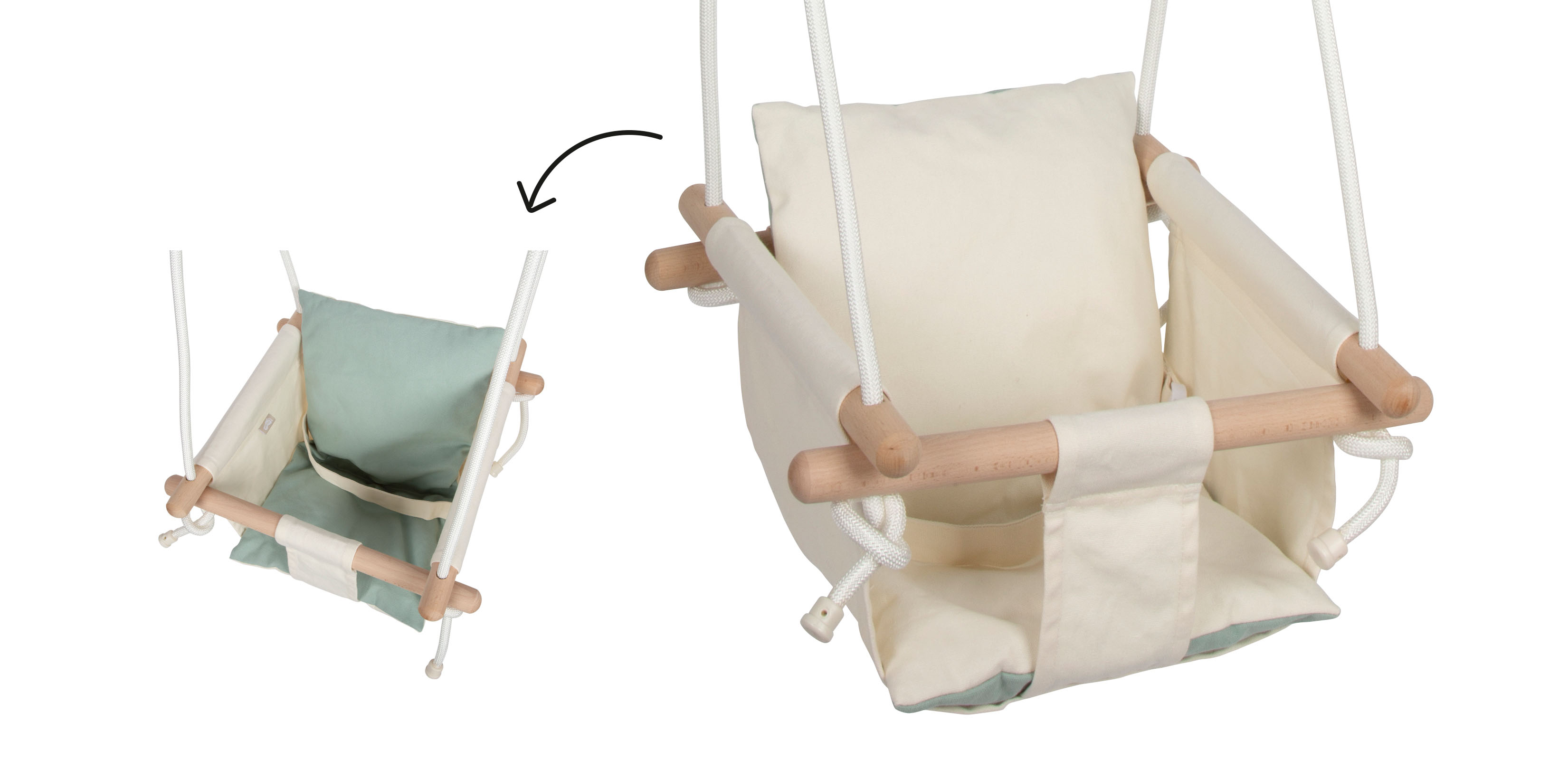Beige Babyschaukel in einer weiteren Farbvariante