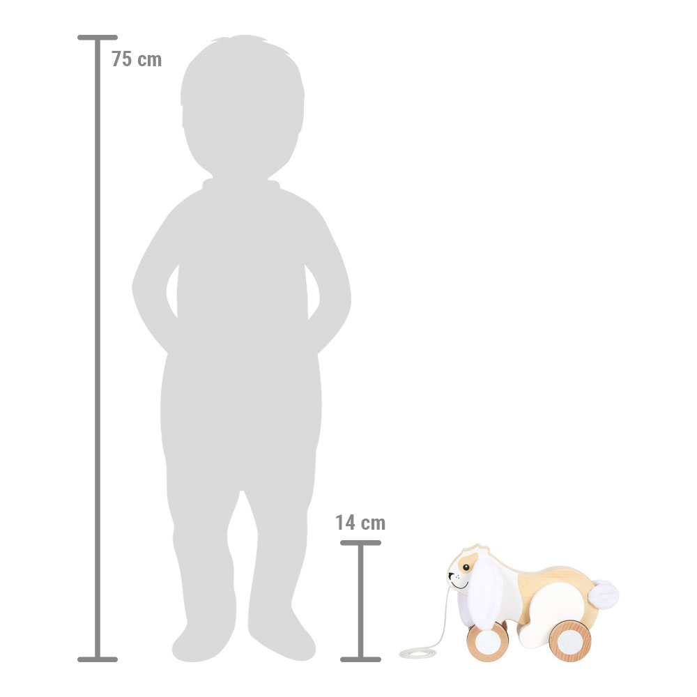 Abnehmbare knisternde Ohren und Schwanz Nachzieh-Hase